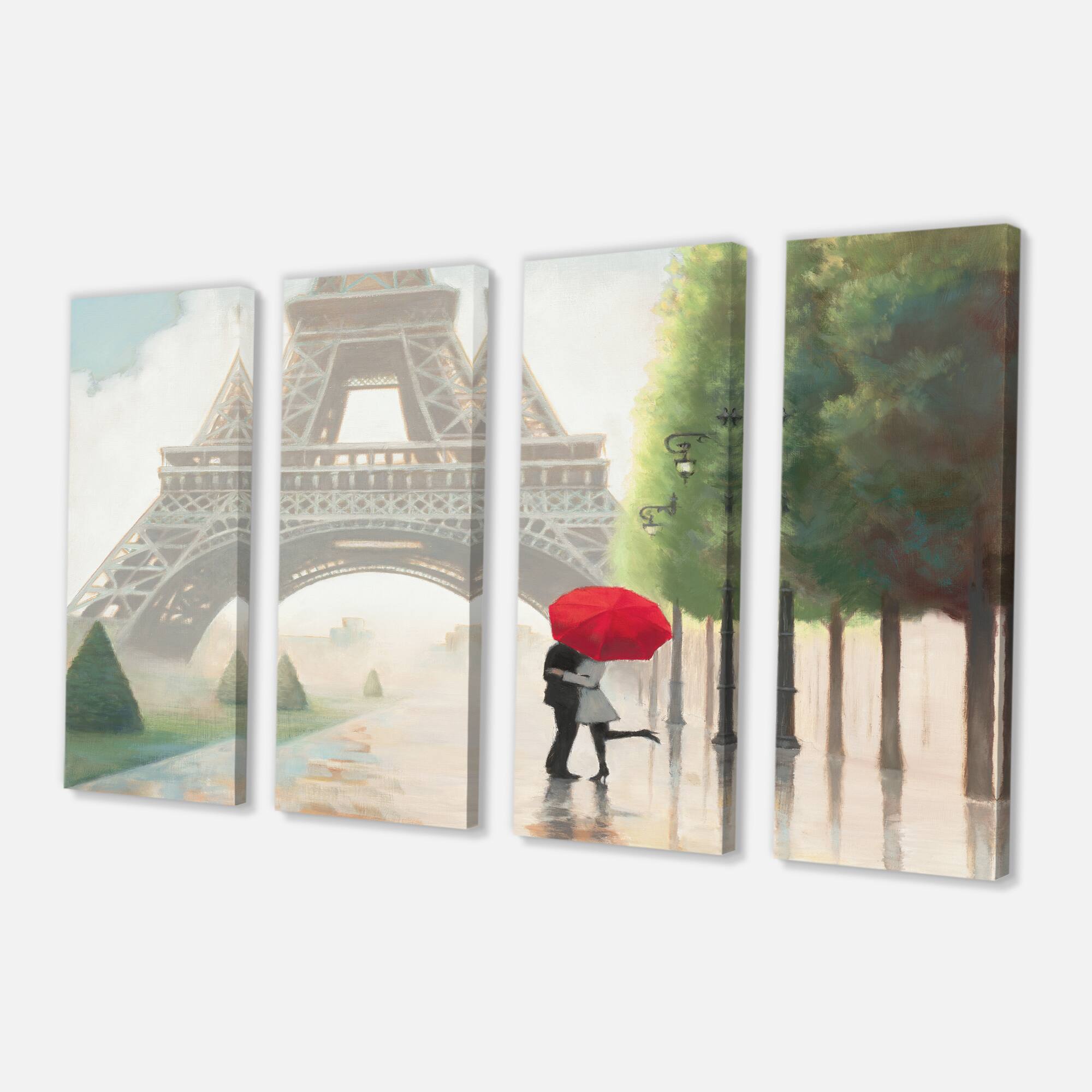 Designart - Paris Romance Couples III - French Country Premium Canvas Wall Art