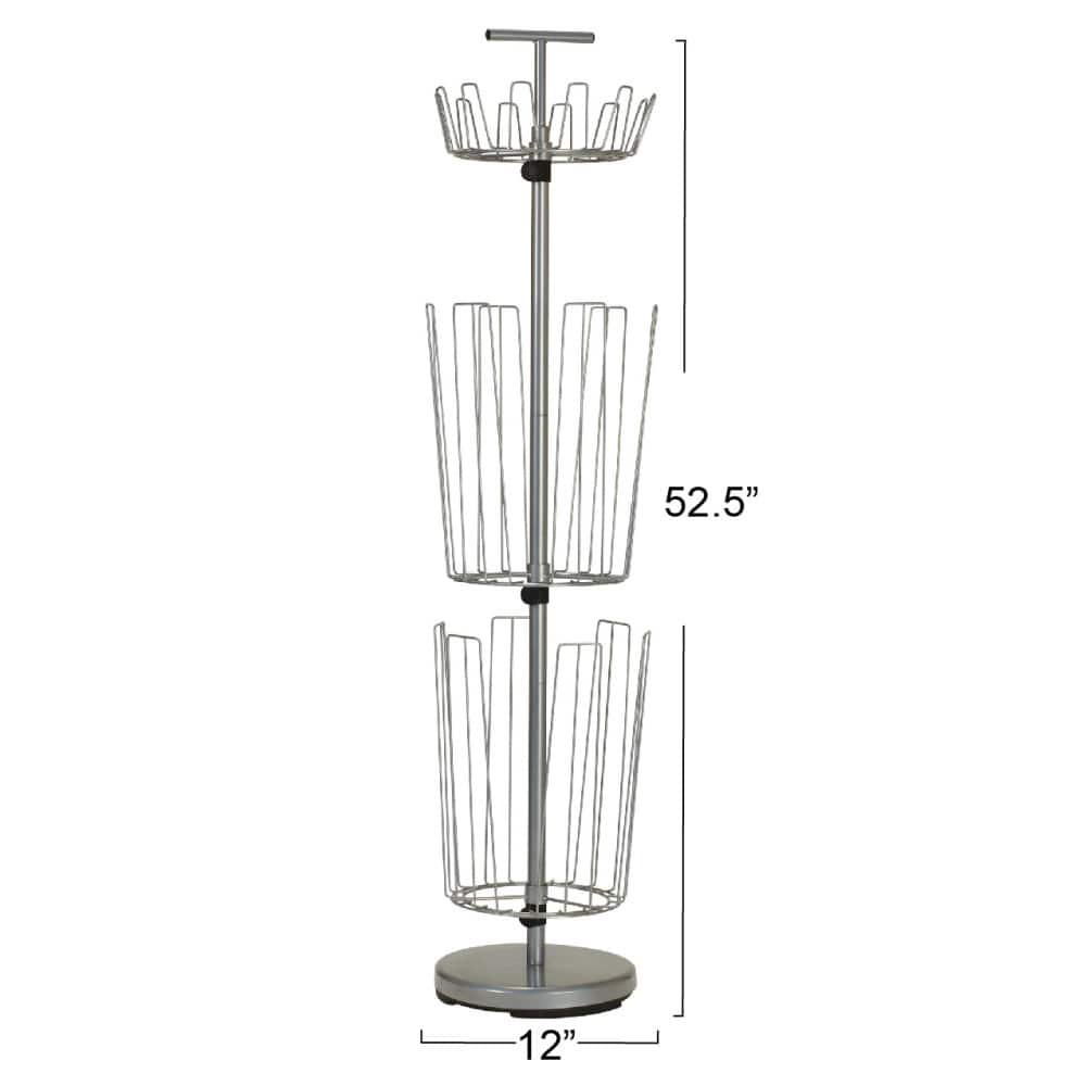 Household Essentials 3-Tier Adjustable Revolving Shoe Rack