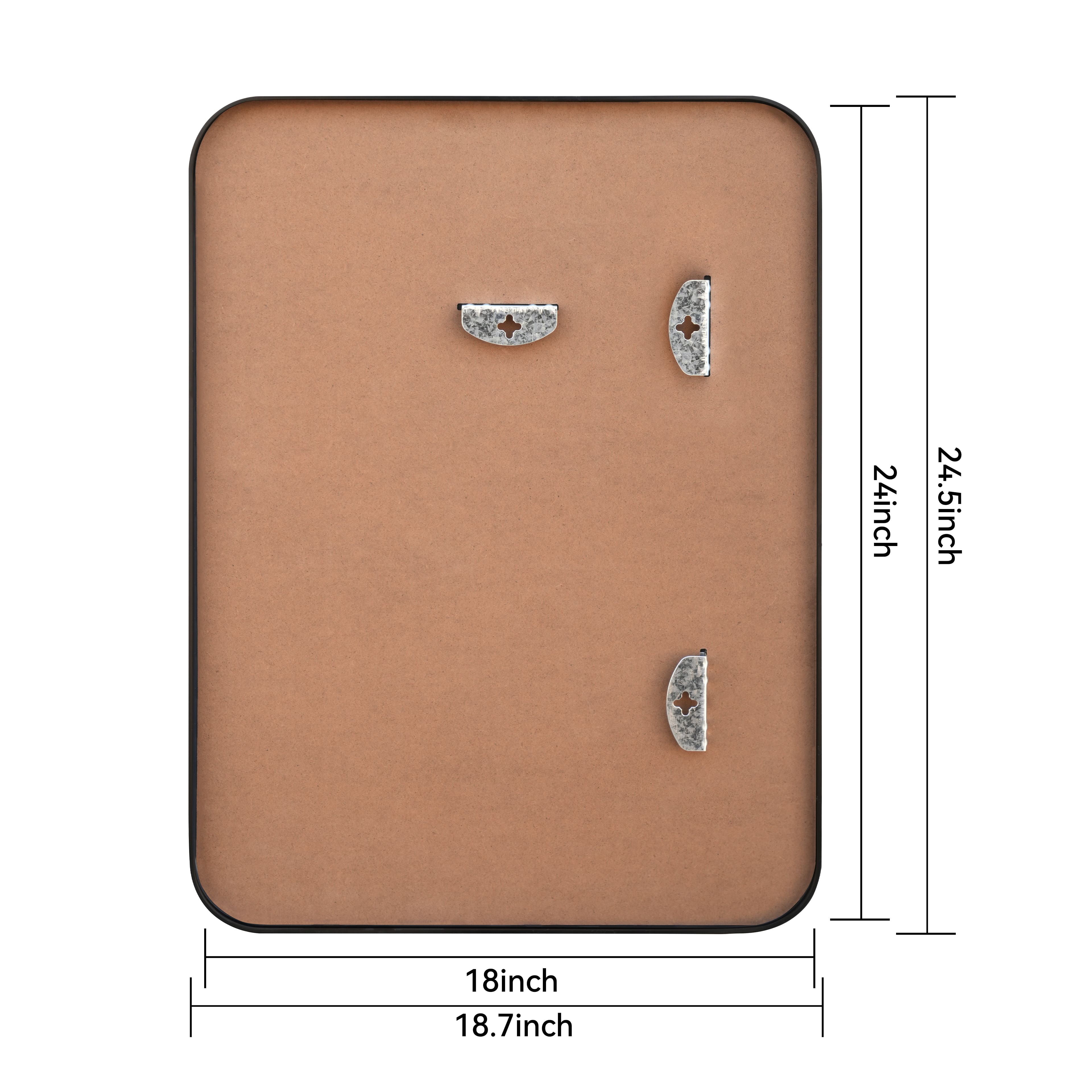 18" x 24" Black Rounded Corner Metal Decorative Mirror by Ashland®