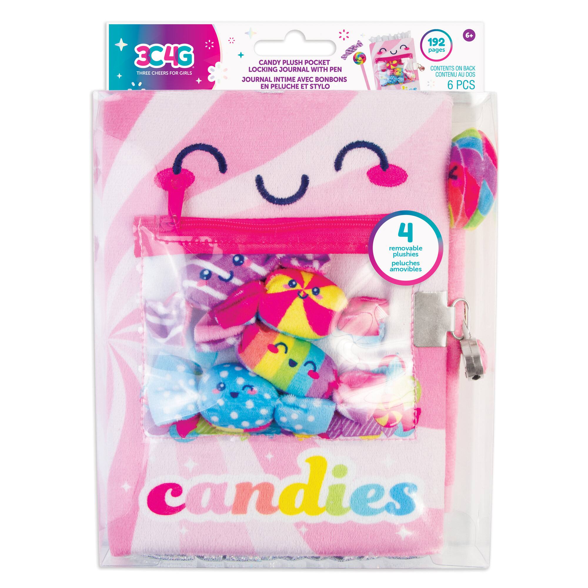 Make It Real™ 3C4G Candy Plush Pocket Locking Journal Set