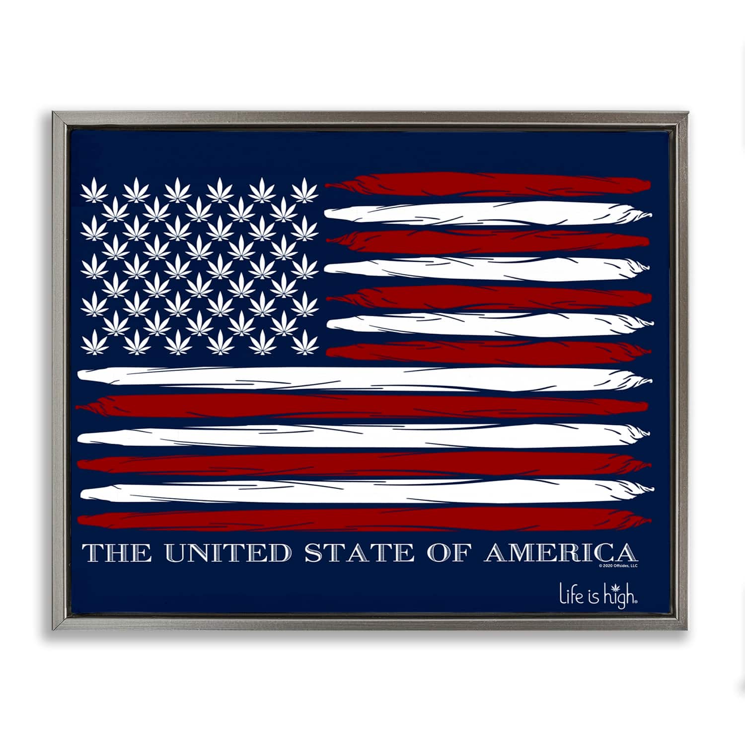 Stupell Industries Herb America Flag Floater Framed Art