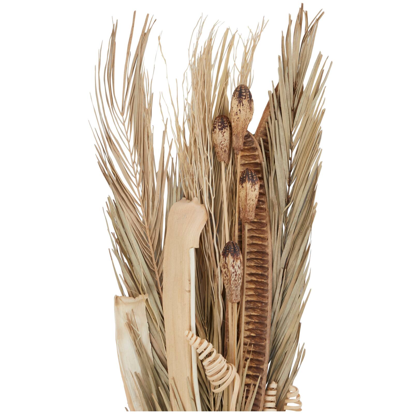 62" Beige Dried Plant Assorted Bouquet Palm Leaf Natural Foliage with Branch Accents