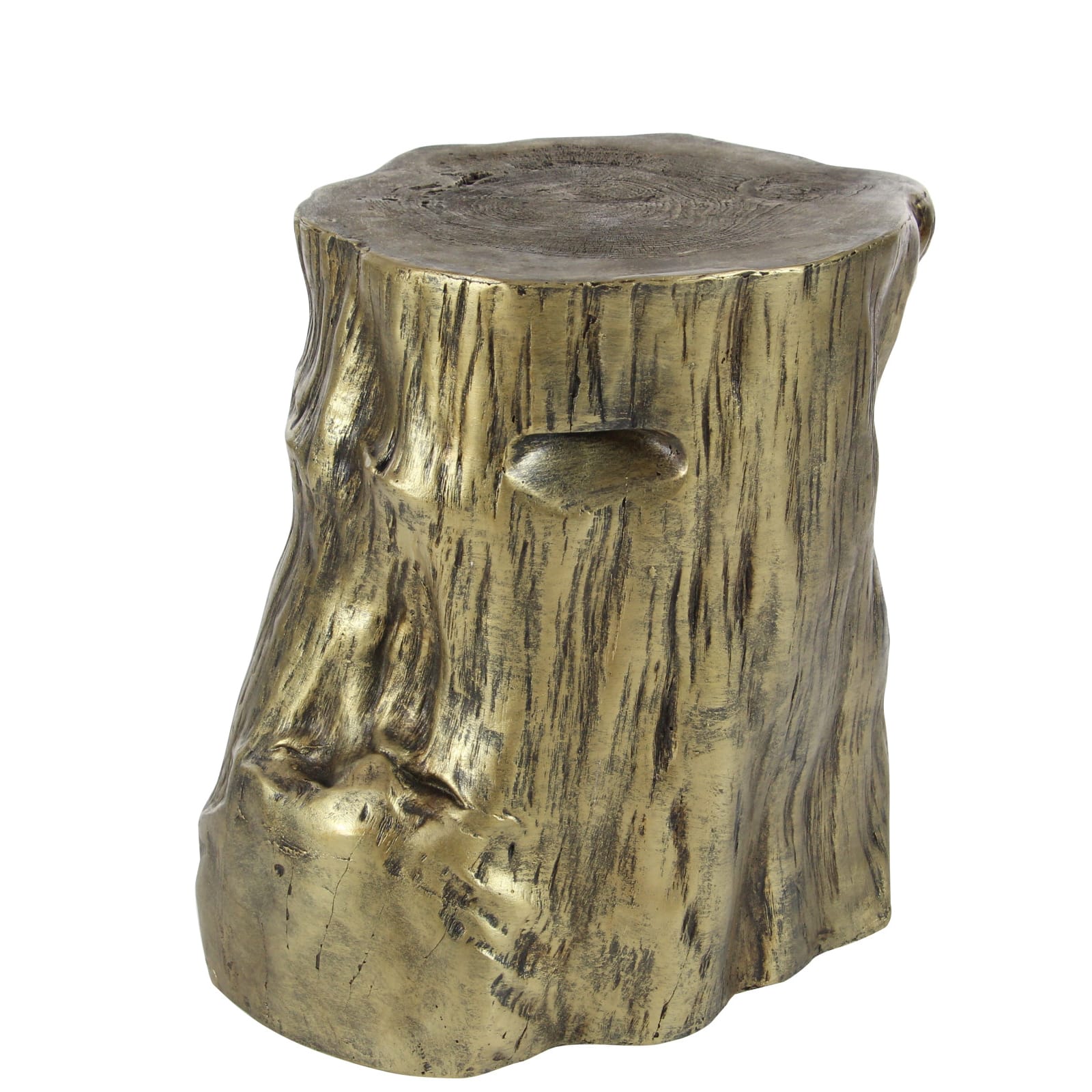 Gold Fiberglass Eclectic Footstool