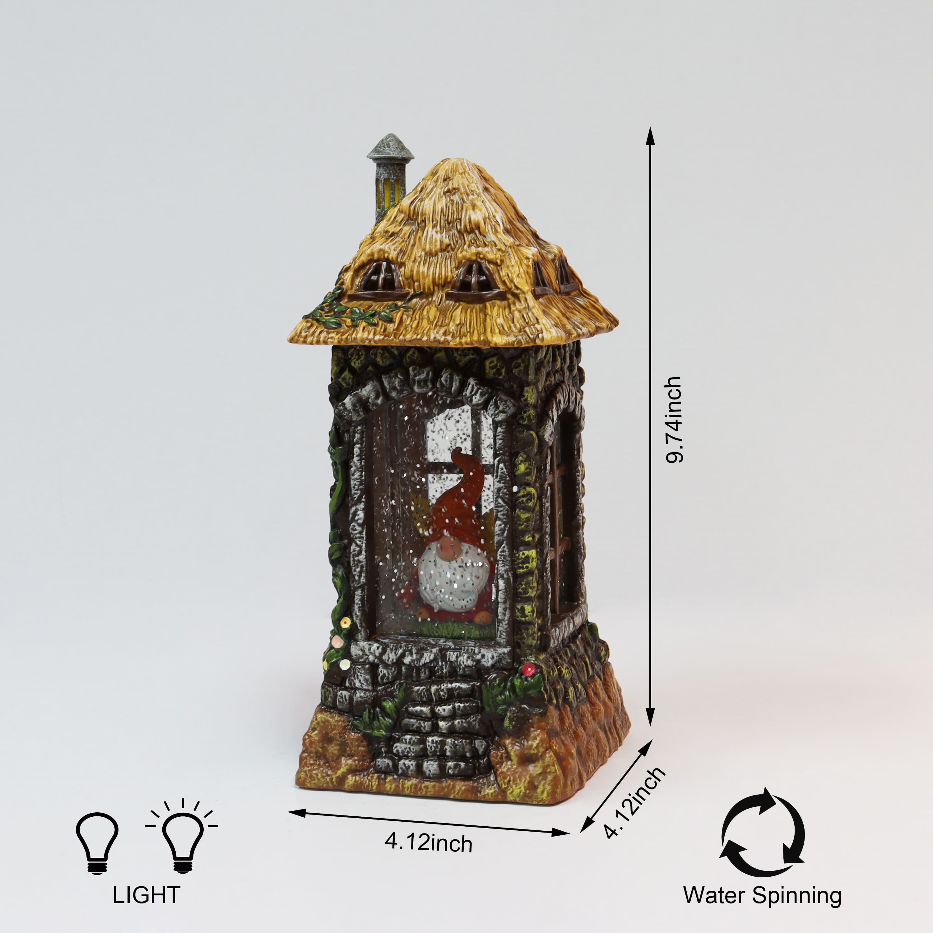 Moments in Time 9.75” Acrylic Gnome Home Lantern Décor