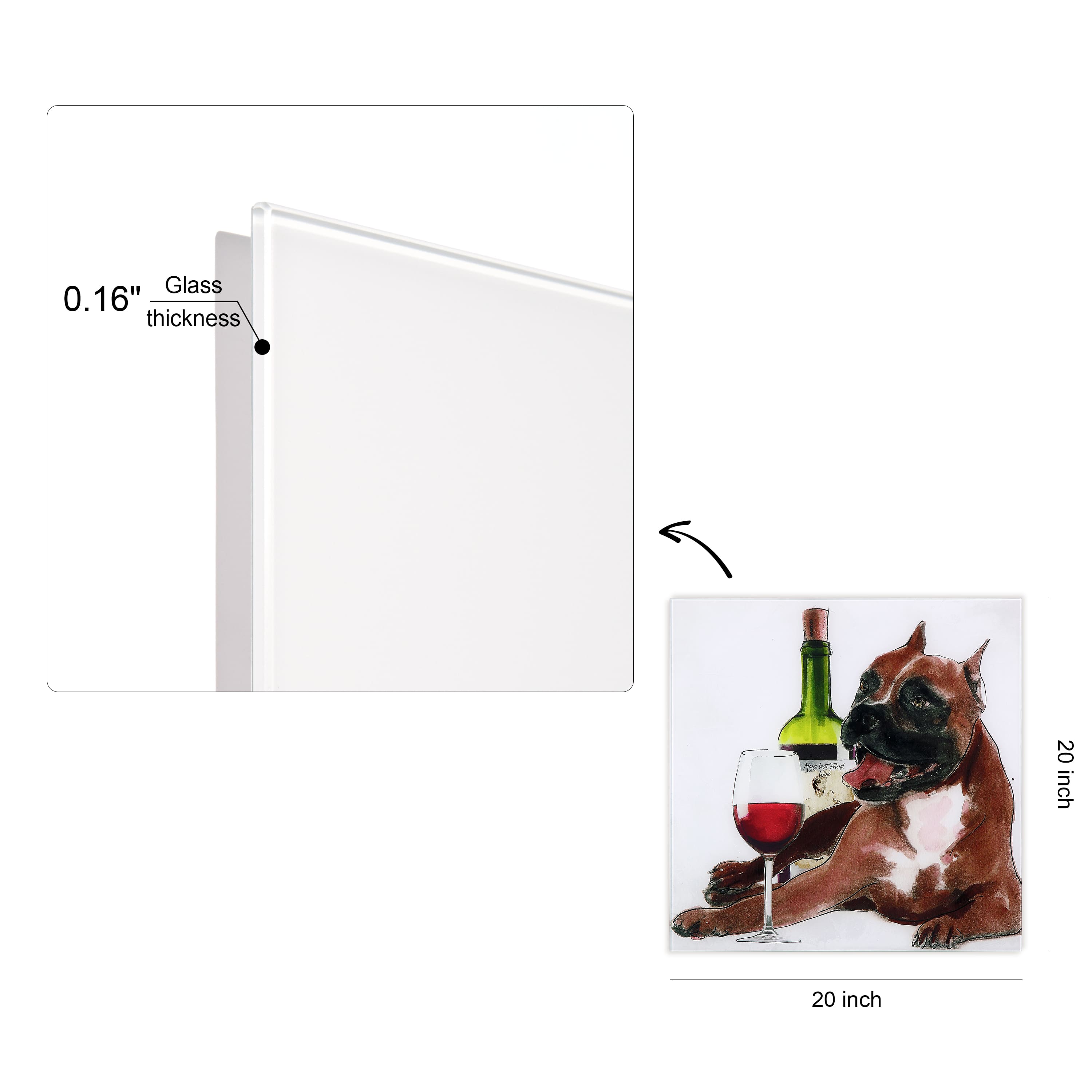 Empire Art Direct 20" x 20" Happy Hour Frameless Free Floating Printed Tempered Glass Wall Art
