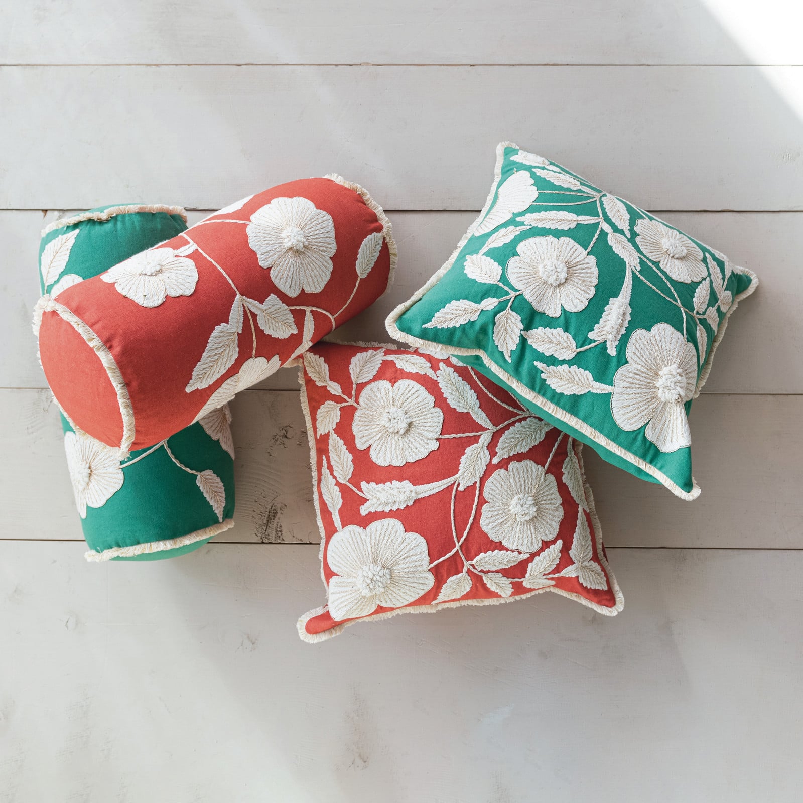 Hello Honey® Enchanted Garden Embroidered Bolster Pillow Set