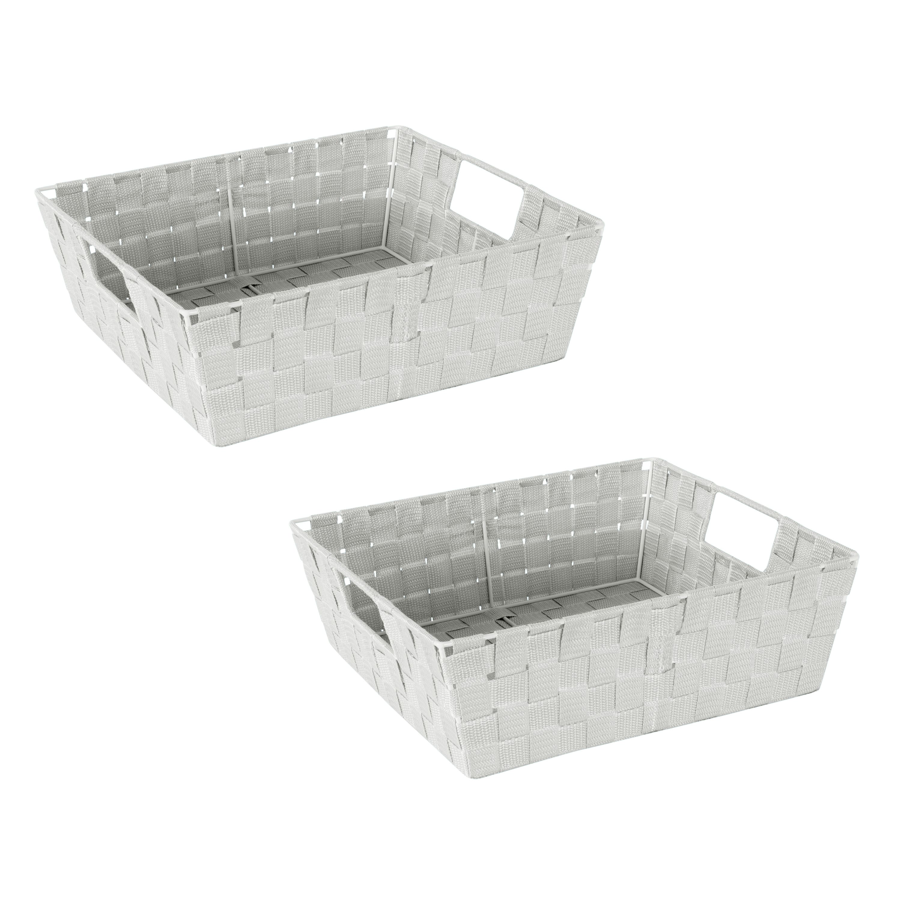 Simplify Heather Gray Large Storage Shelf Tote Set