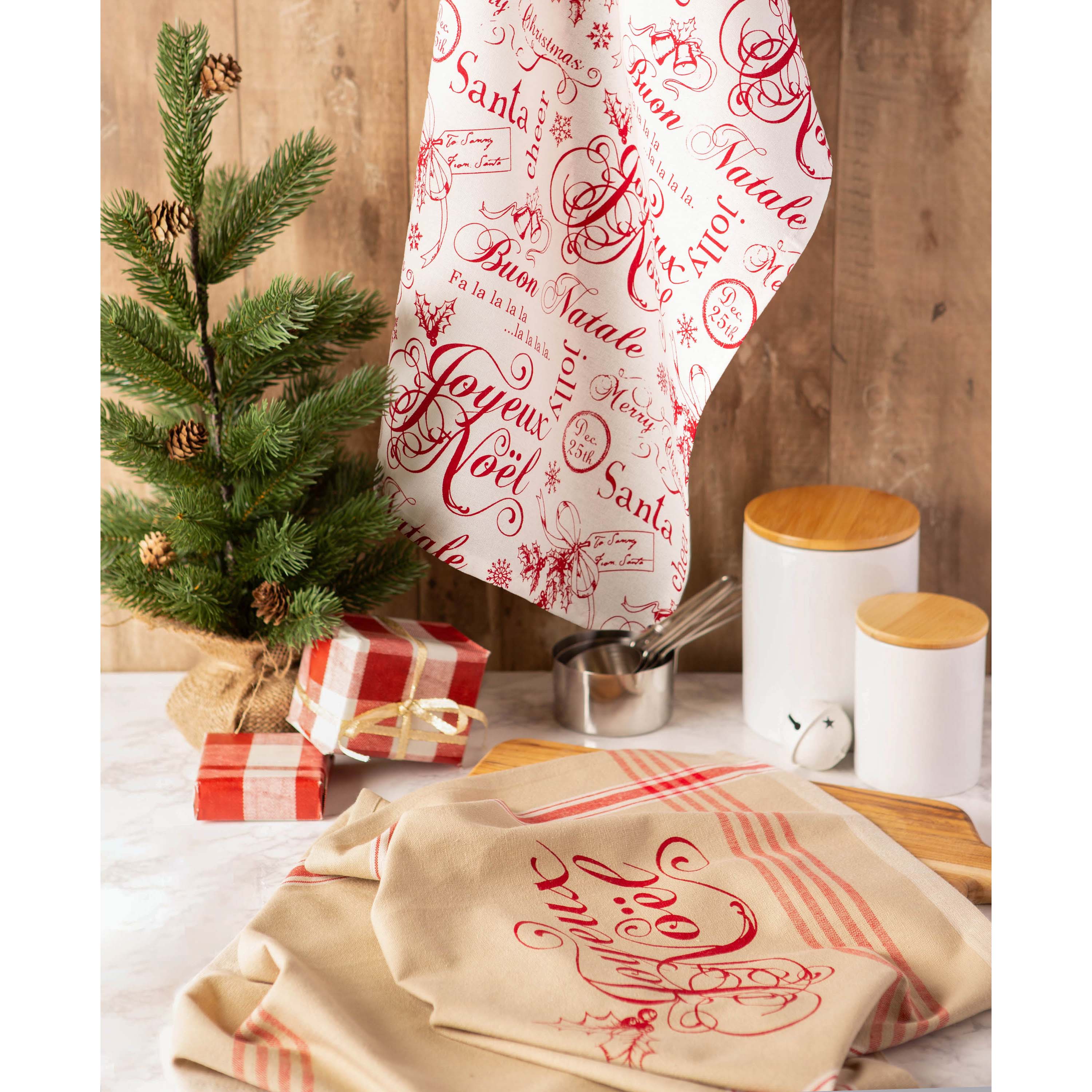 DII® Assorted Joyeux Noel Dishtowel Set