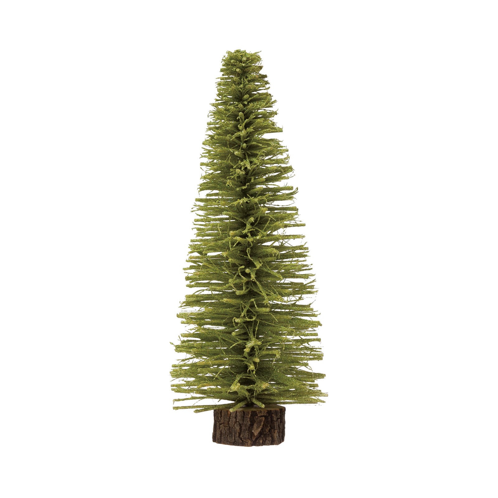 Hello Honey® 14" Chartreuse Sisal Bottle Brush Tree with Wood Slice Base