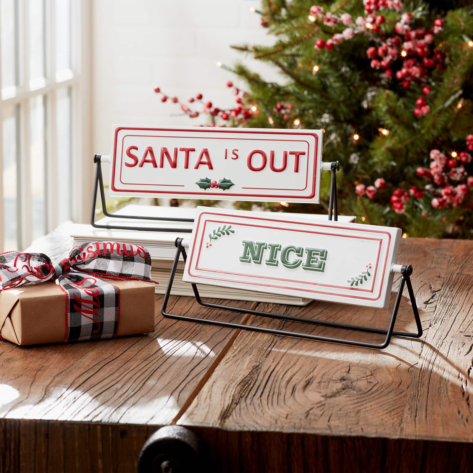 Reversible Santa Sign Set