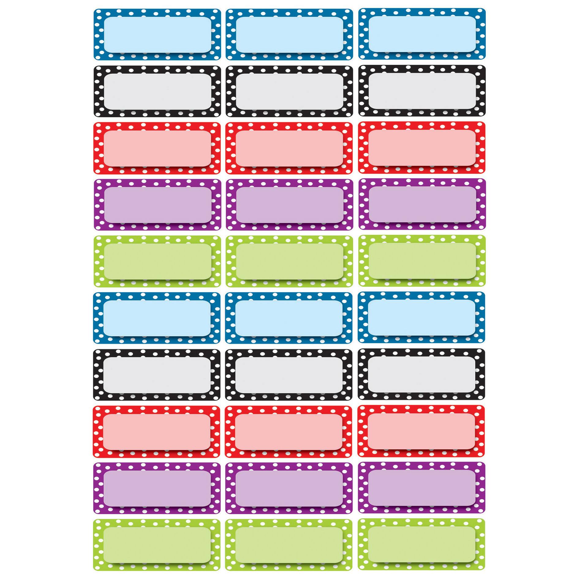 Ashley Productions Magnetic Small Nameplates, Color Dots Pattern (3 Packs)