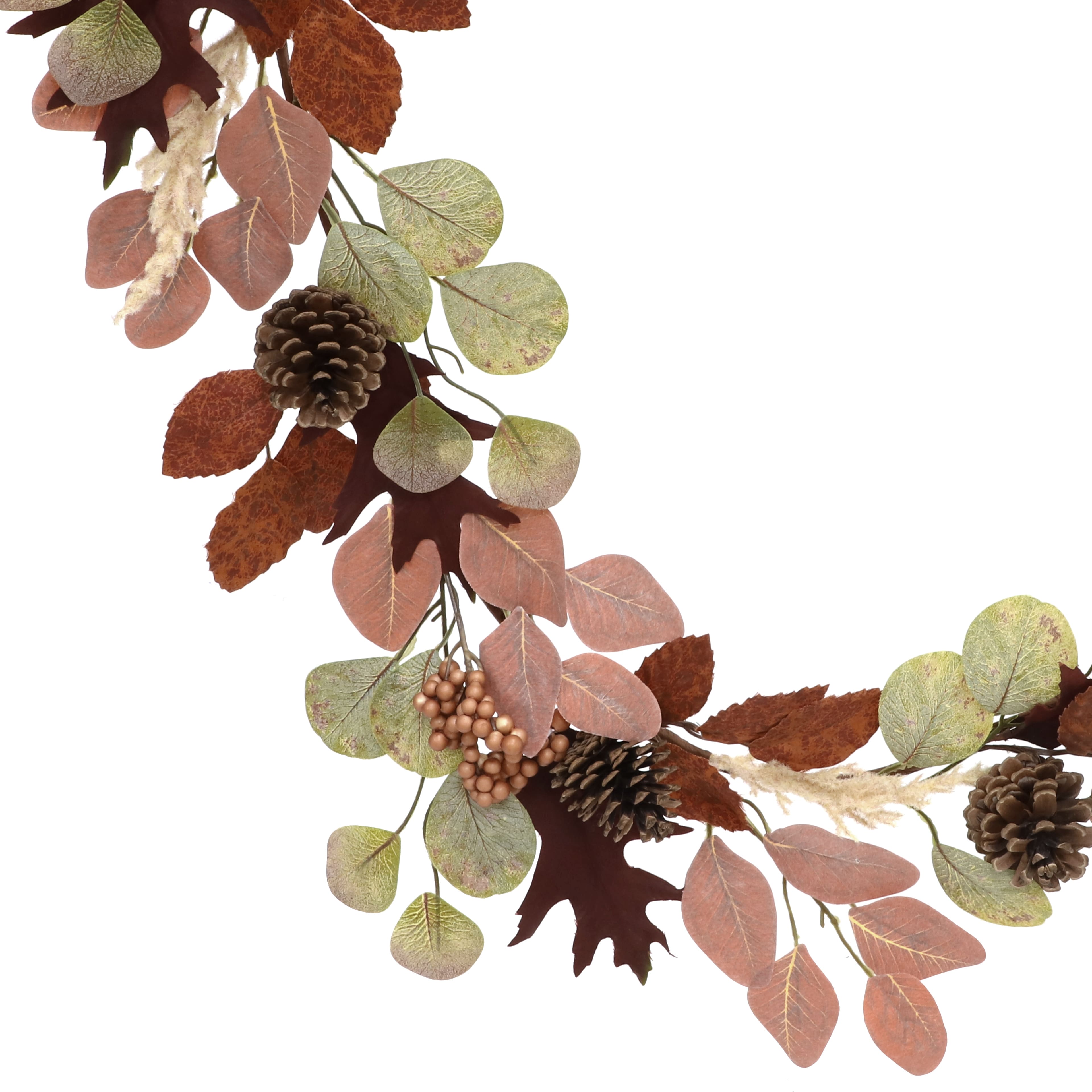 6ft. Pink, Brown & Green Fall Leaves & Pinecone Mix Garland by Ashland®