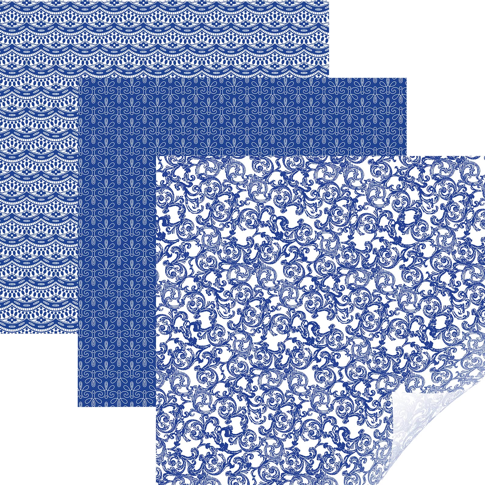 Cricut® Filigree Patterned Premium Vinyl™ Blue Removable Sampler