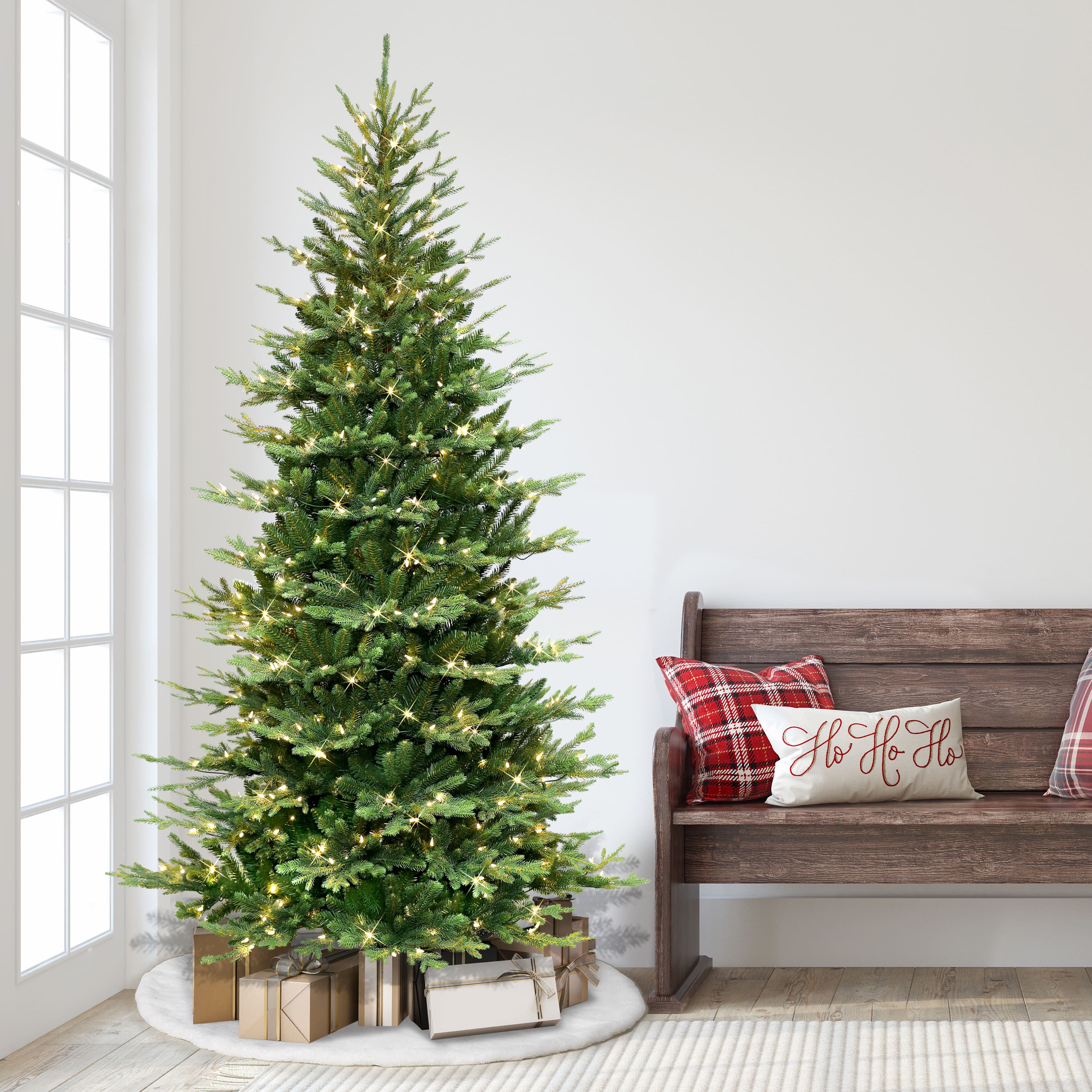 7.5ft. Pre-Lit Balsam Fir Artificial Christmas Tree, Clear LED Lights