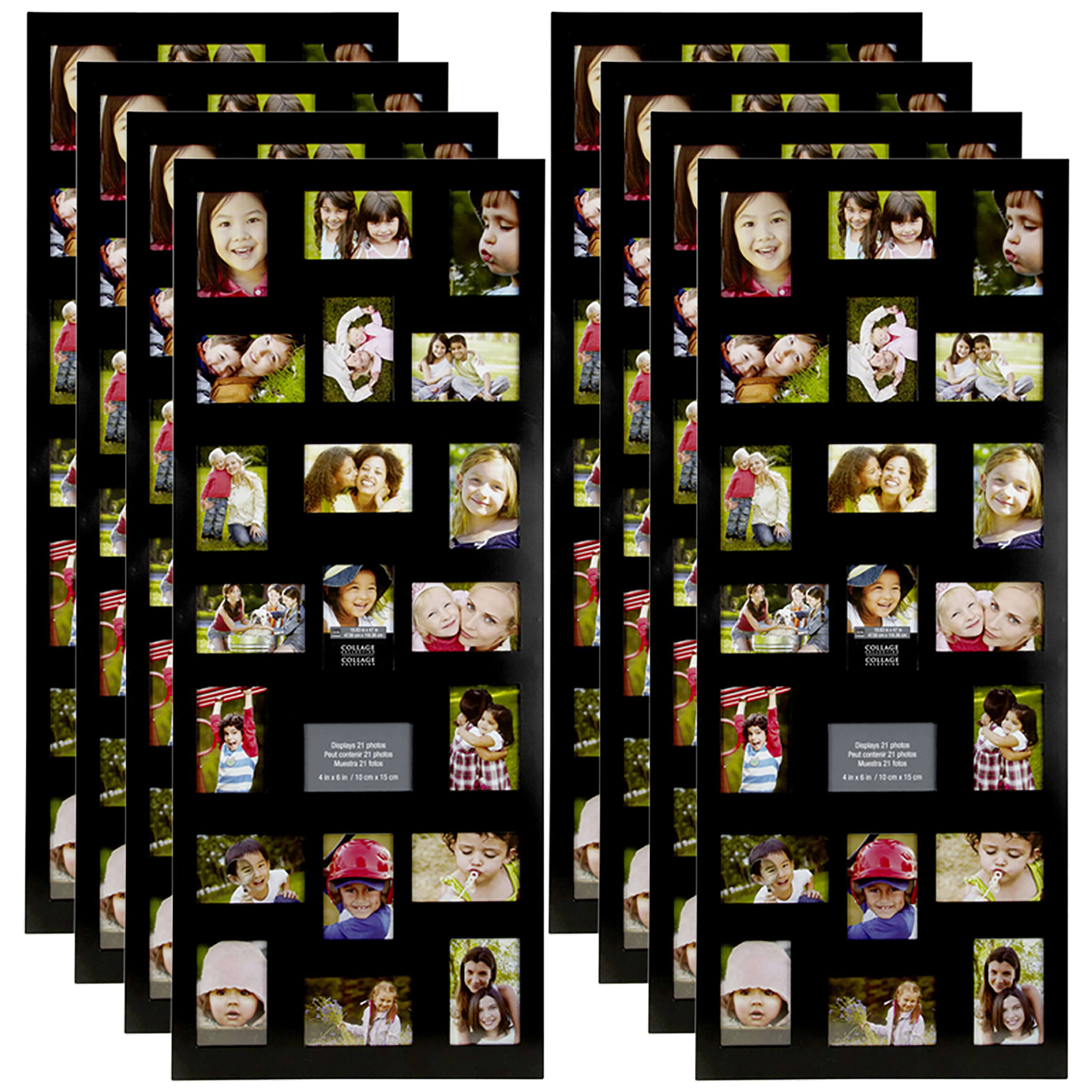 8 Pack: 21 Opening Black 4" x 6" Collage Frame by Studio Décor®