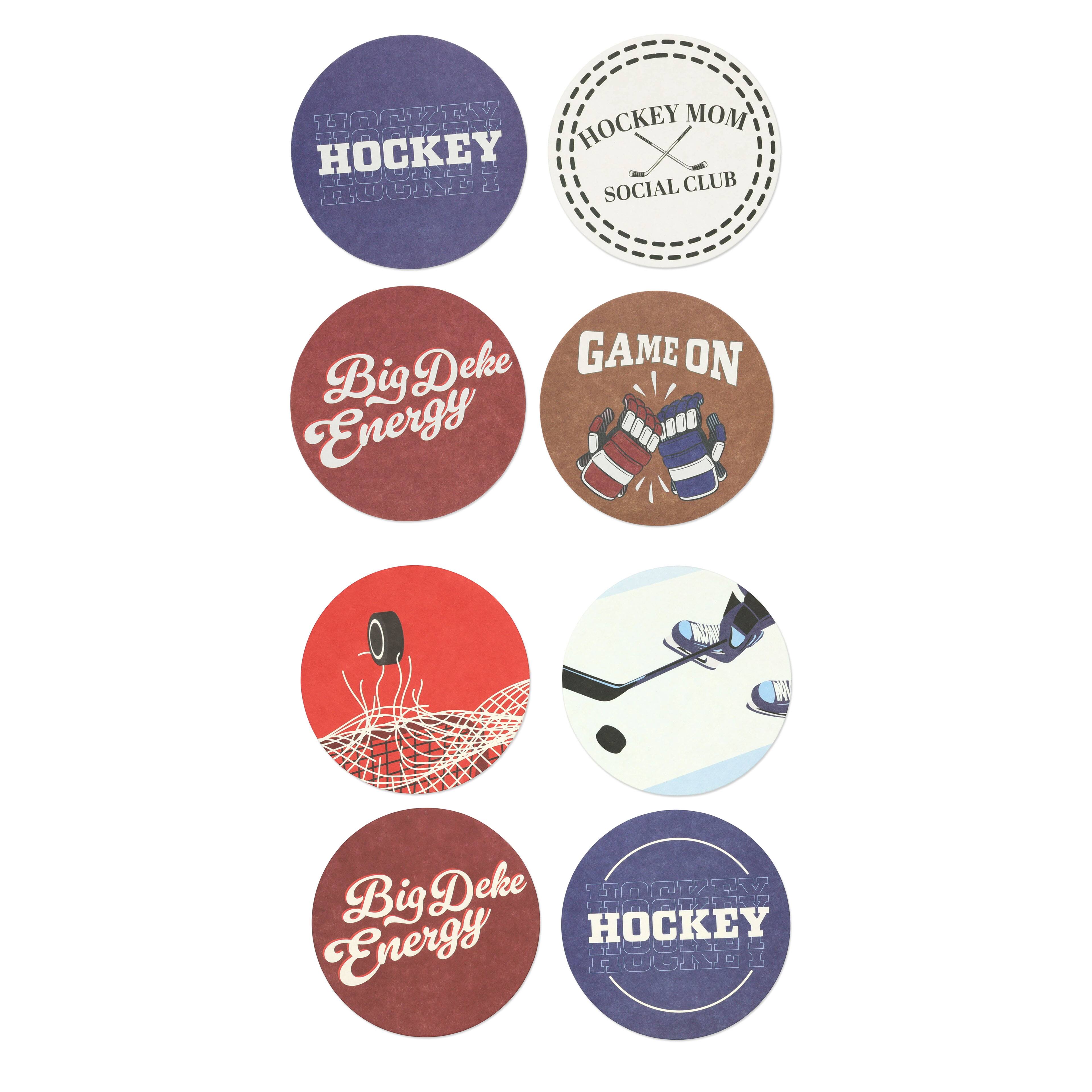 Assorted Hockey Paper Coasters, 4pc. by Fab Finds