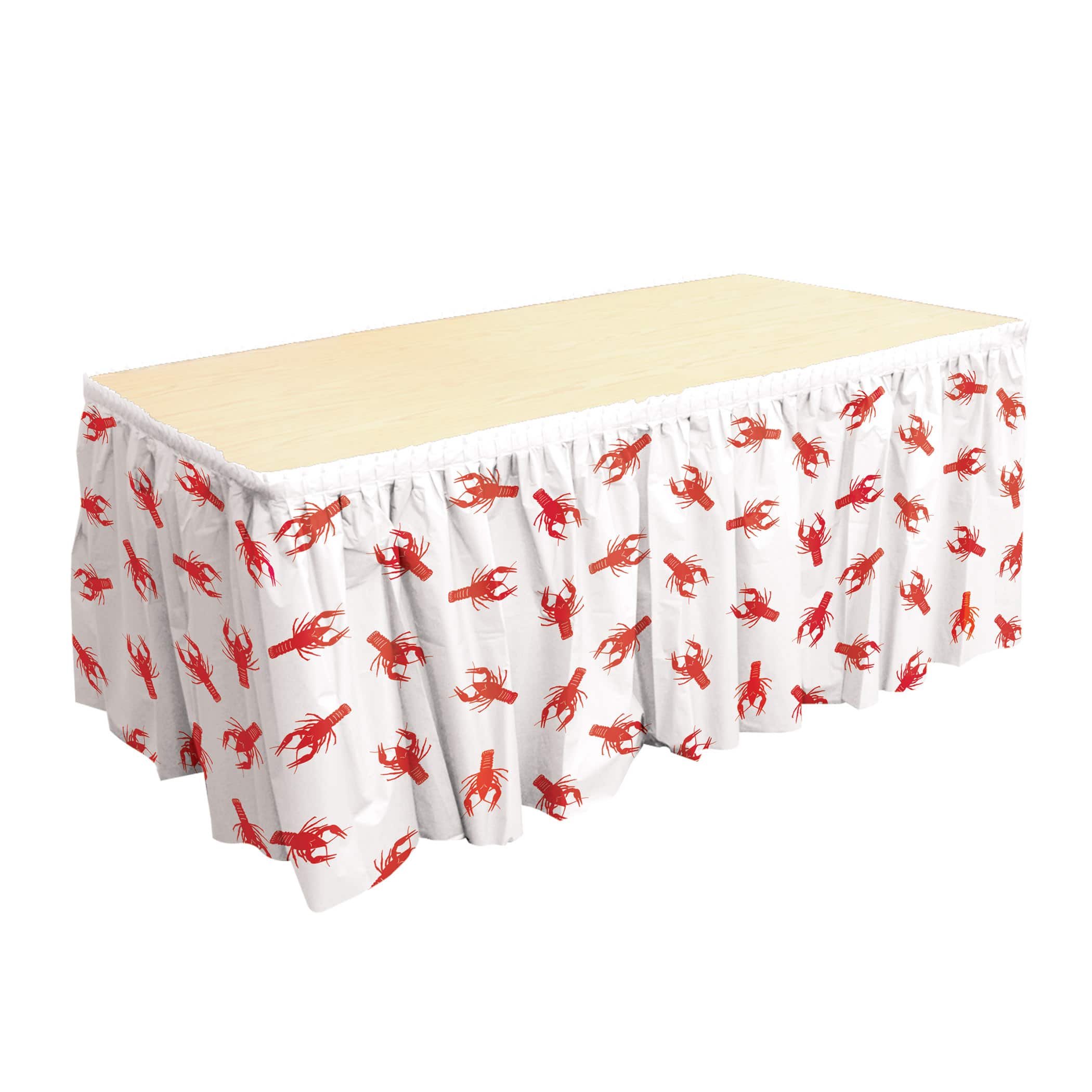 Beistle 29" x 14ft. Red & White Crawfish Table Skirting