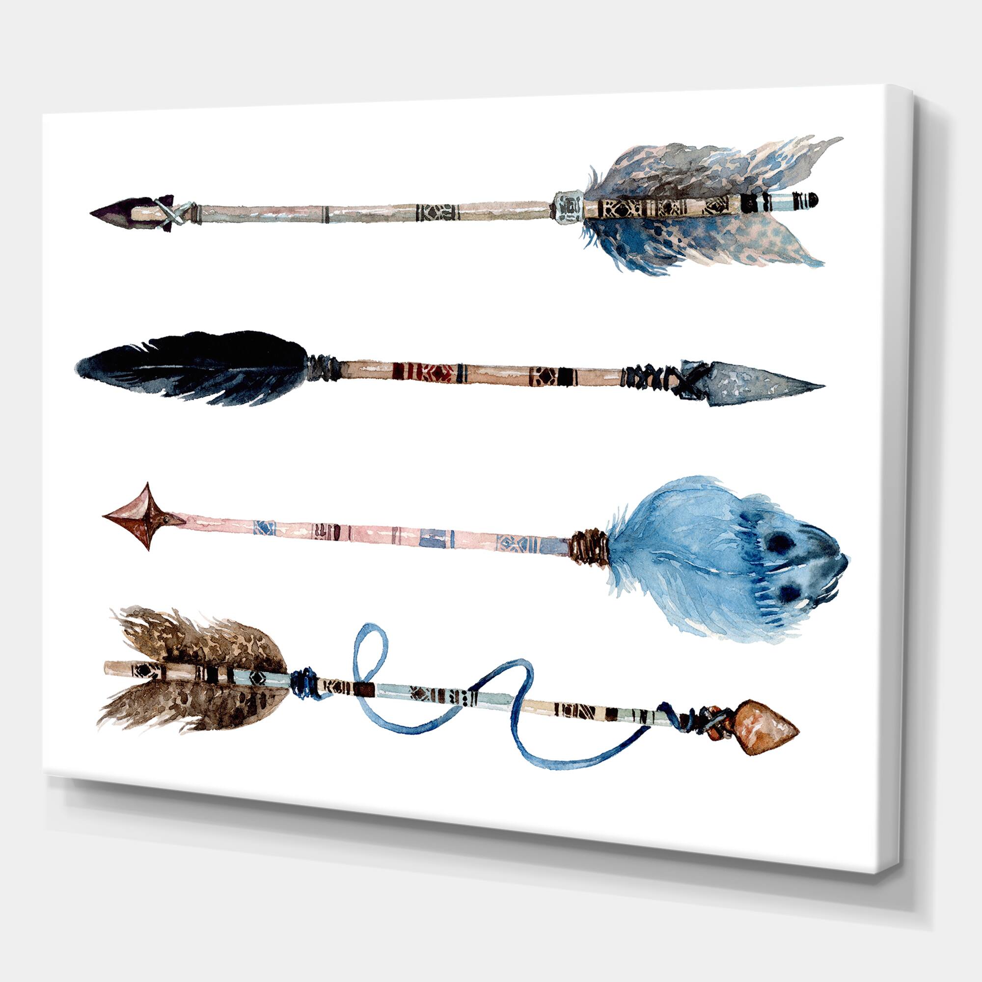 Designart - Ethnic Feathers and Flowers On Native Arrows IV