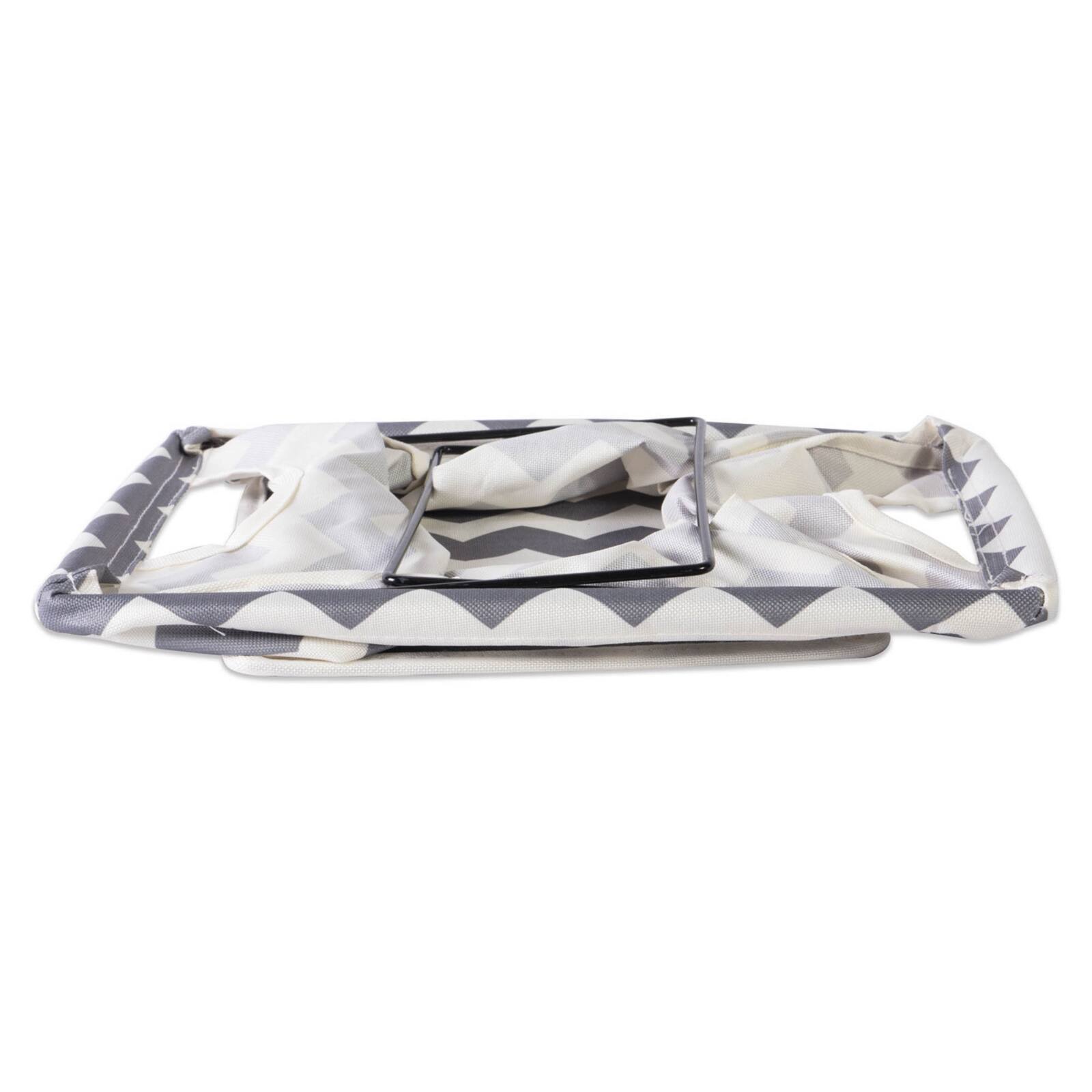 DII® Small Gray Chevron Trapezoid Fabric Bin