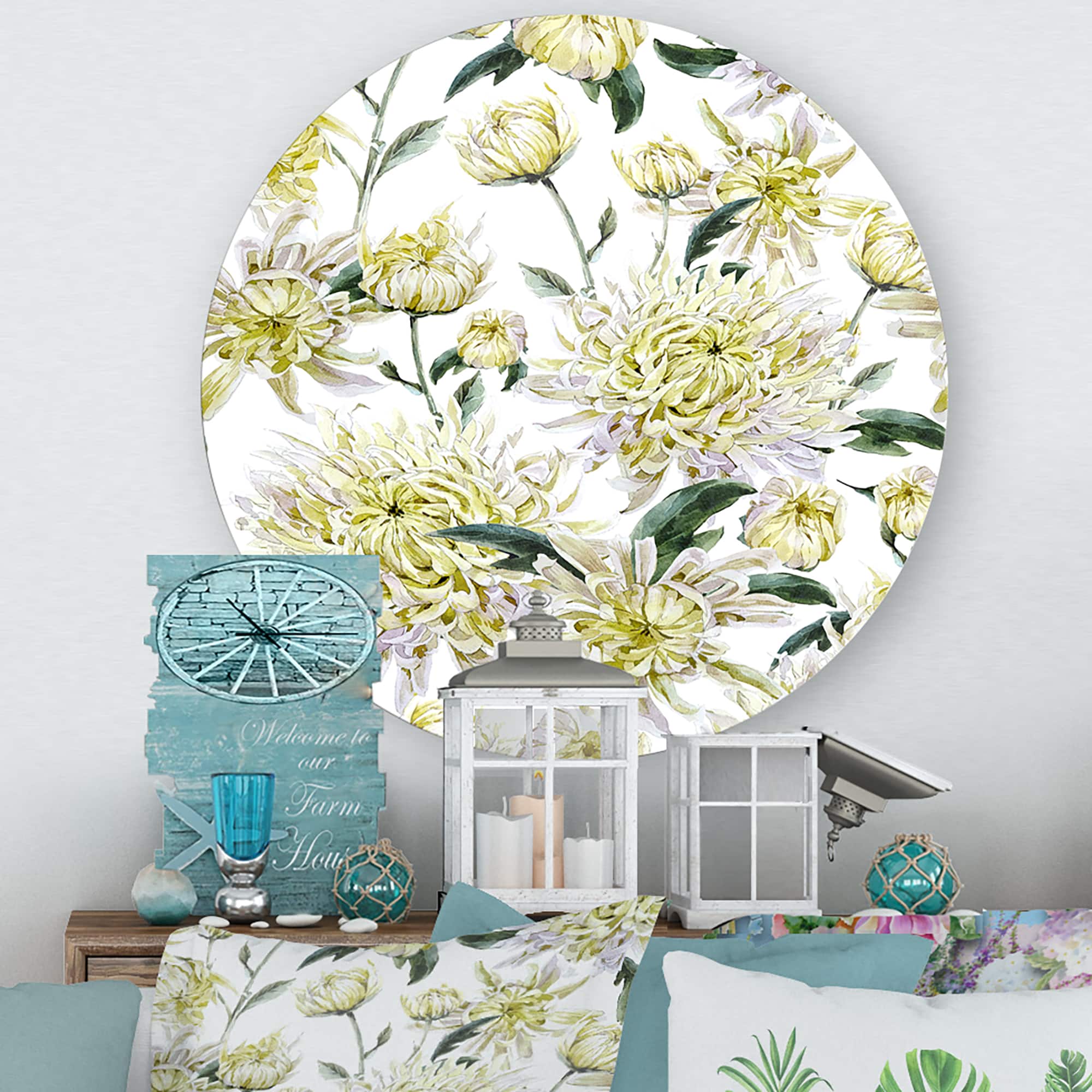 Designart - Vintage Yellow Chrysanthemus I