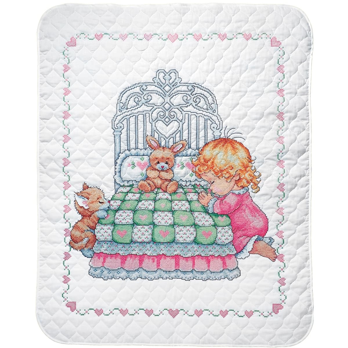 Tobin Baby Bedtime Prayer Stamped Quilt Cross Stitch Kit