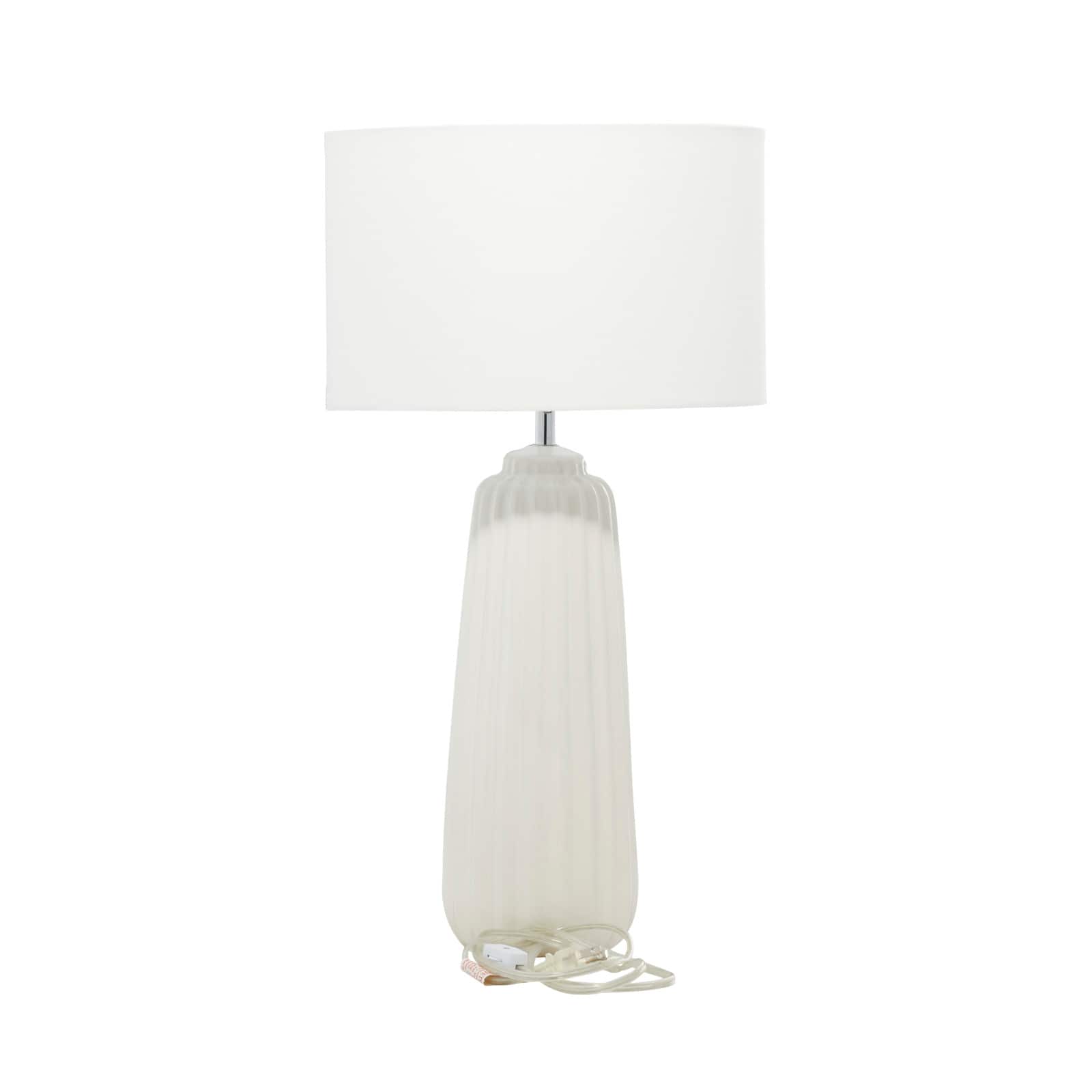 24" White Stone Traditional Table Lamp