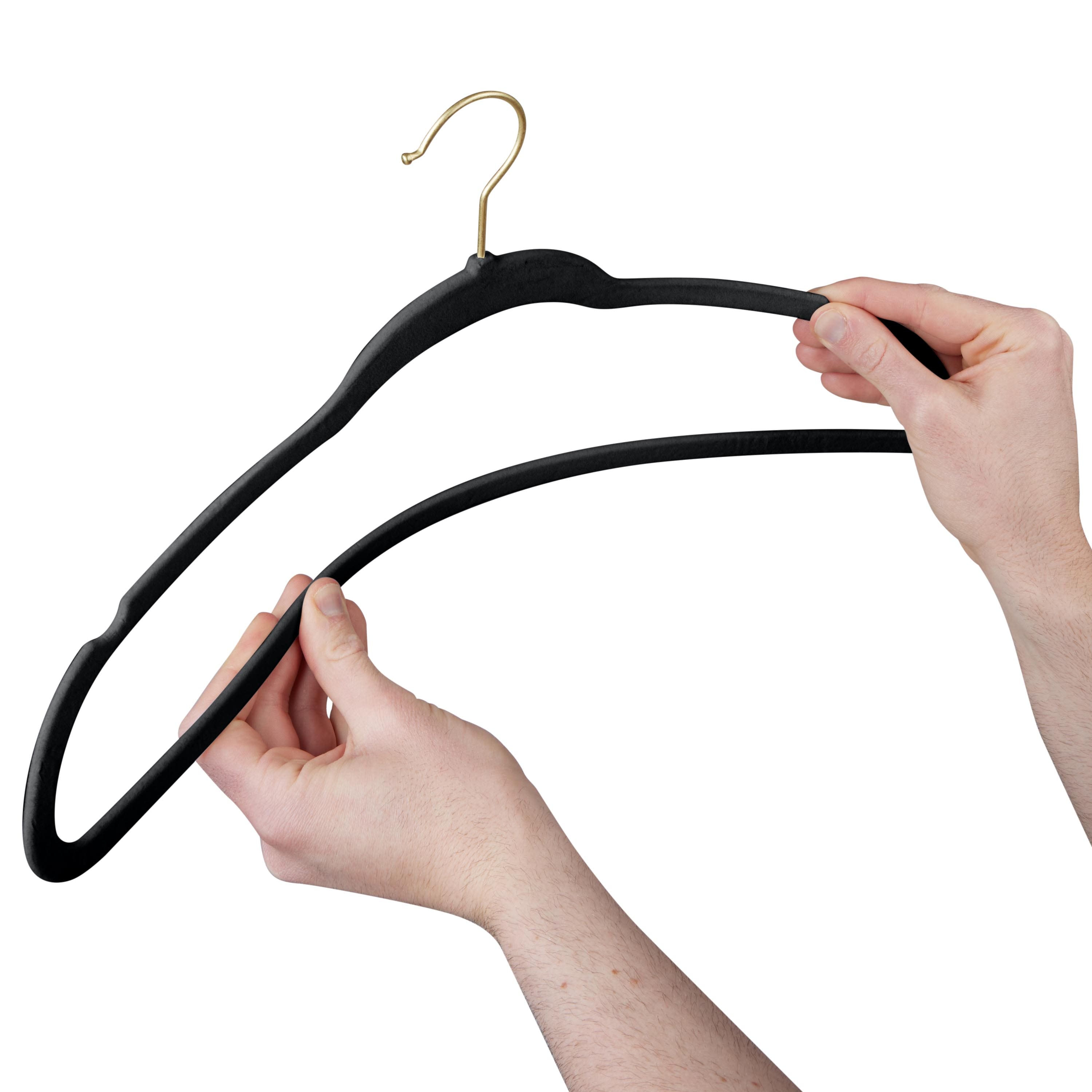Simplify Slim Velvet Gold Hook Hangers