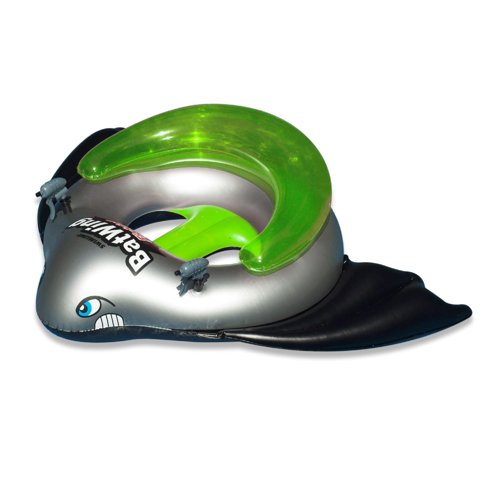 Inflatable Batwing Fighter Ride-On Kids Battle Squirt Blaster Pool Toy - 72" - Green