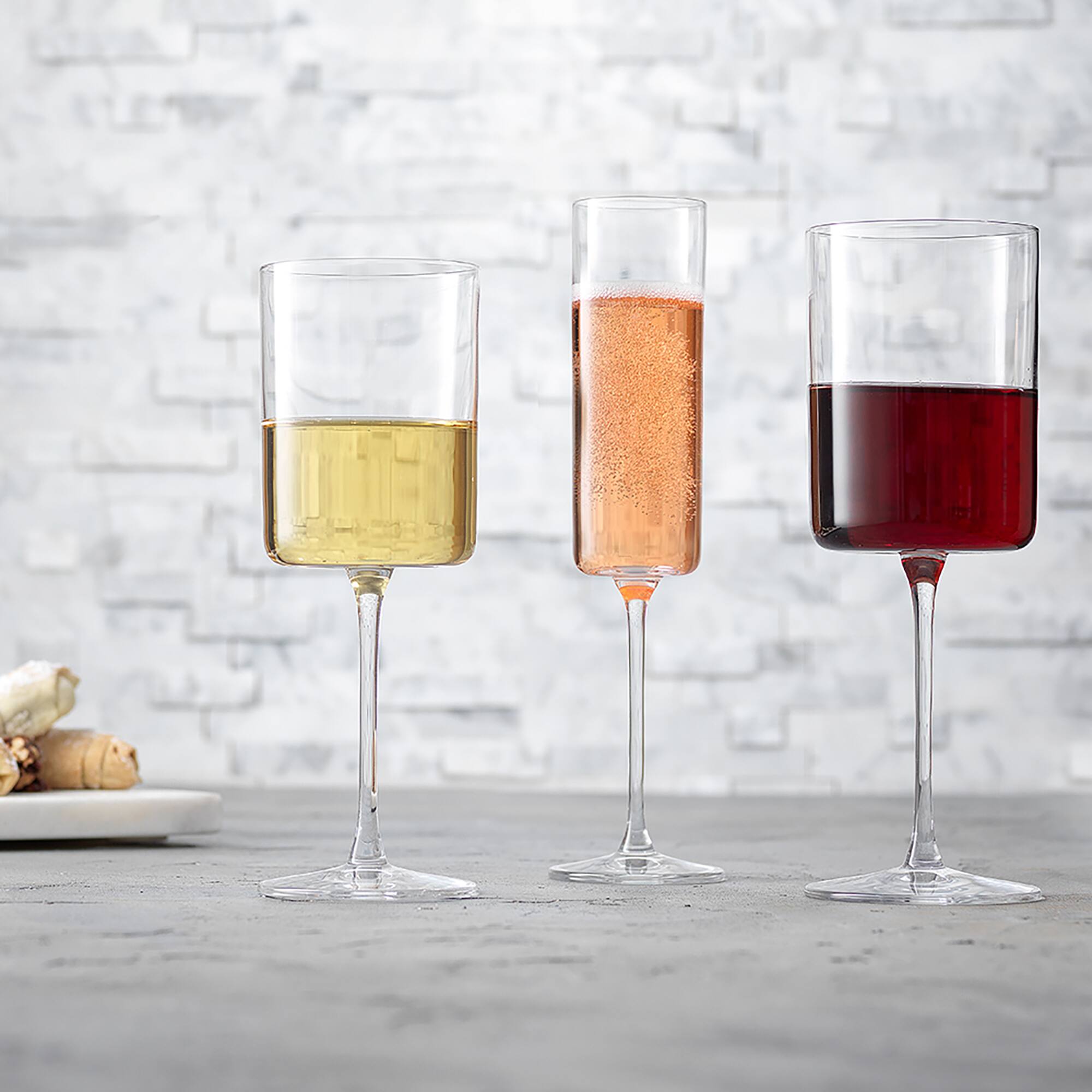 JoyJolt® 11oz. Claire Crystal Cylinder White Wine Glasses, 4ct.