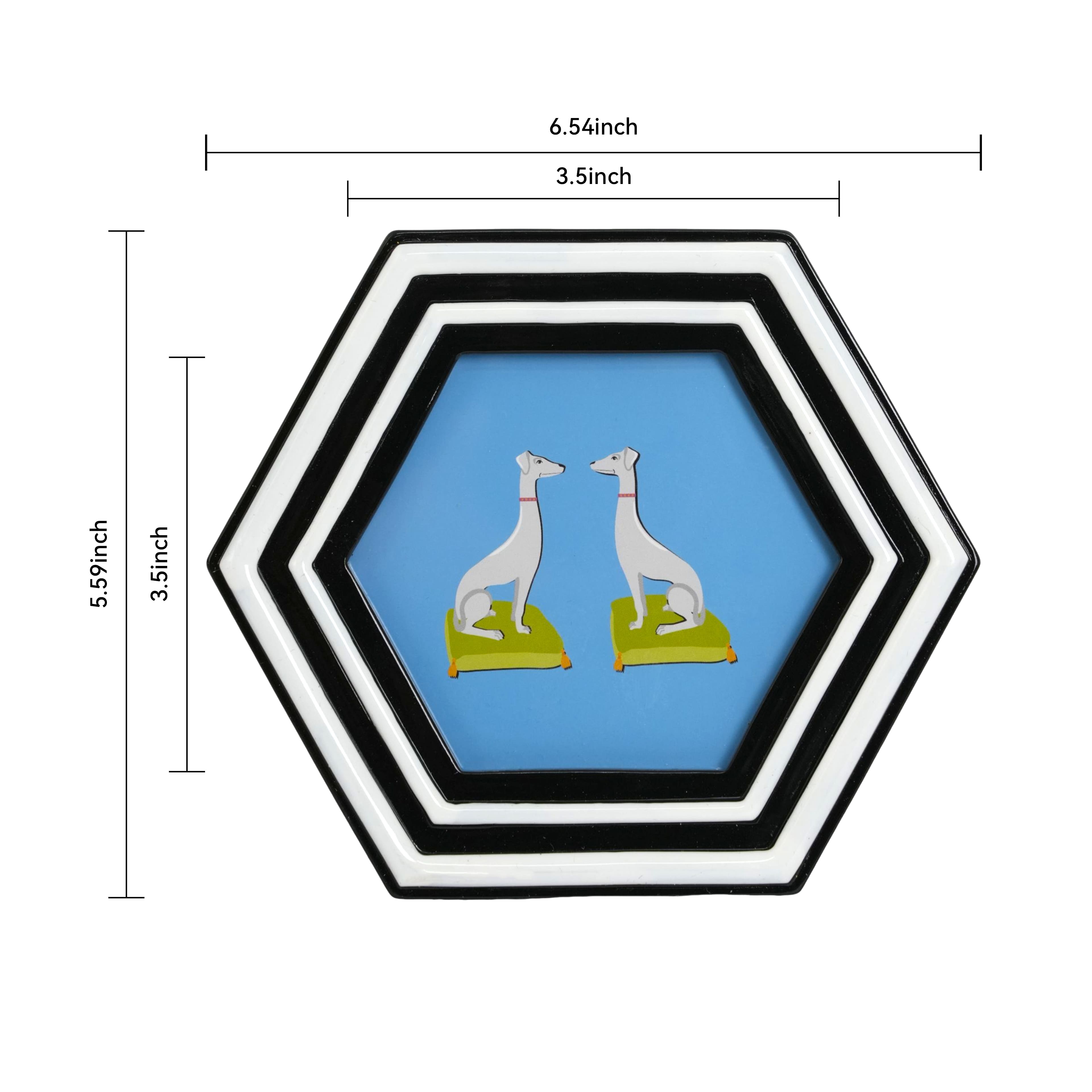 Jonathan Adler x Michaels 4" x 4" Black & White Hexagonal Tabletop Frame