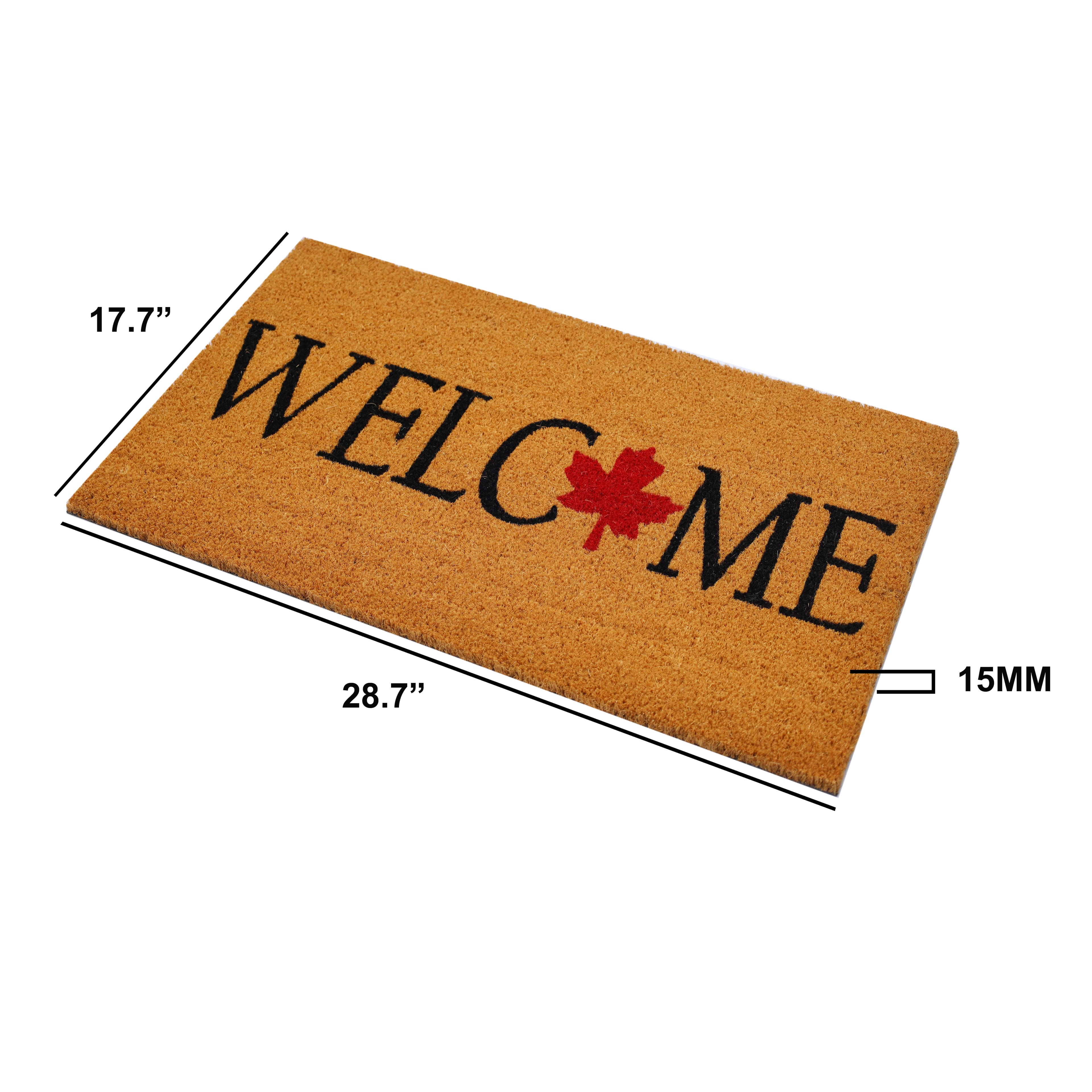 28.75" Brown Welcome Maple Leaf Doormat by Celebrate It™