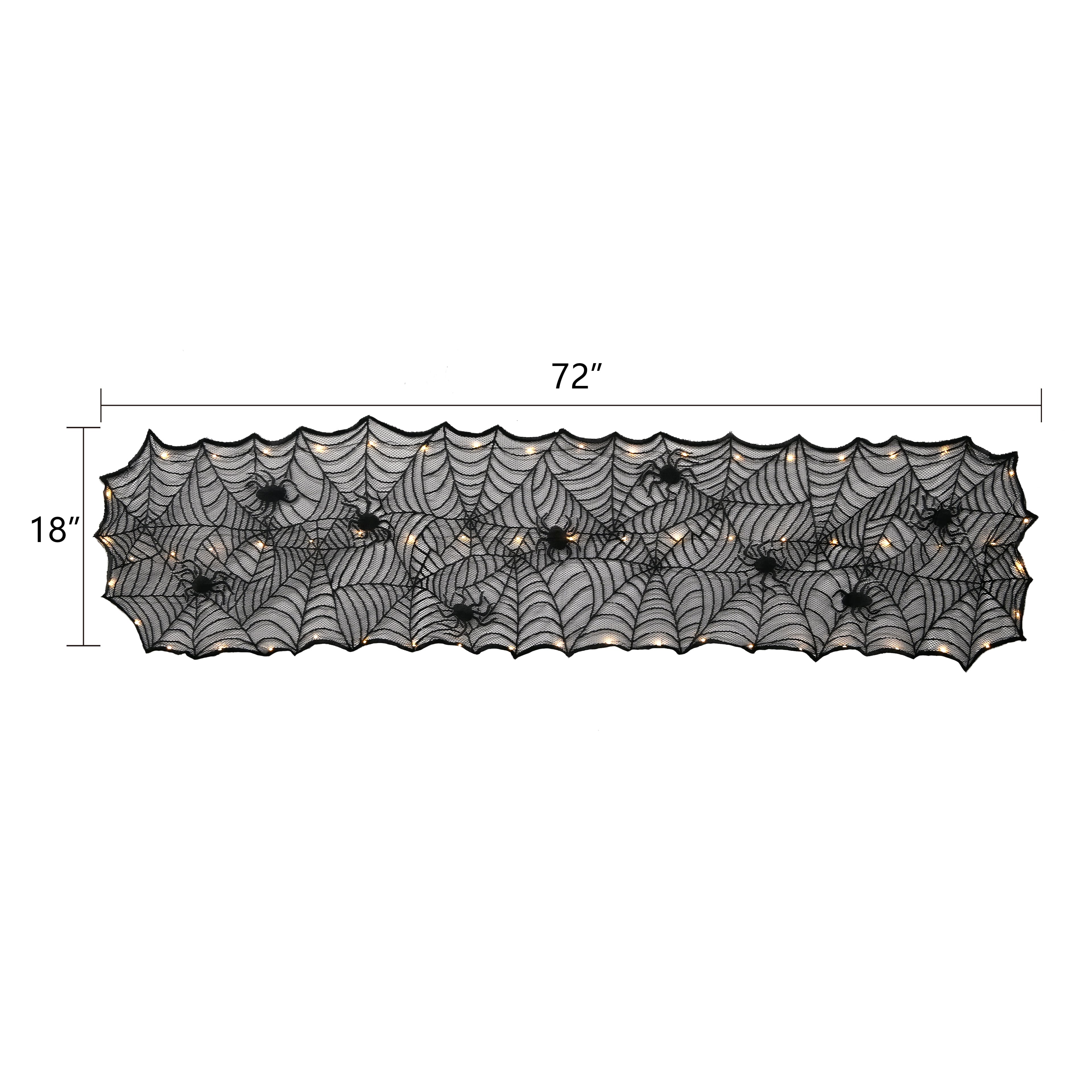18" x 72" Black Spiderweb LED Lighted Table Runner by Ashland®