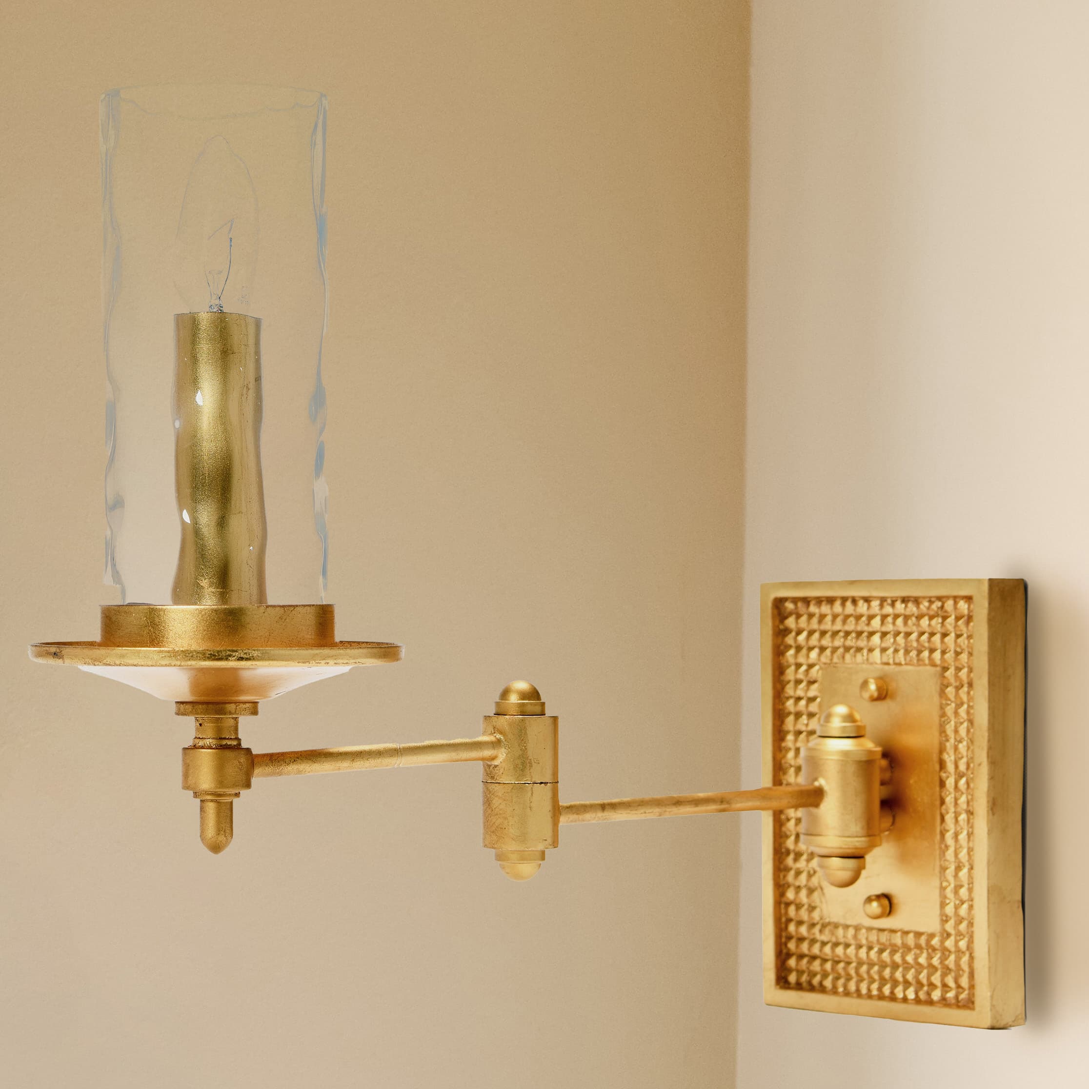 Hello Honey® 18" Gold Metal & Glass Wall Sconce