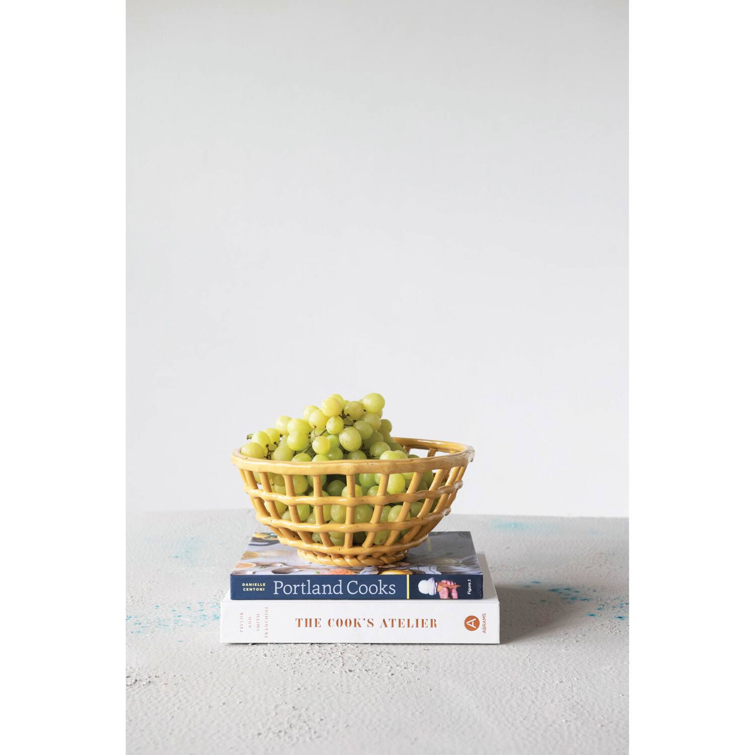 Hello Honey® 10" Handmade Reactive Glaze Stoneware Basket Bowl