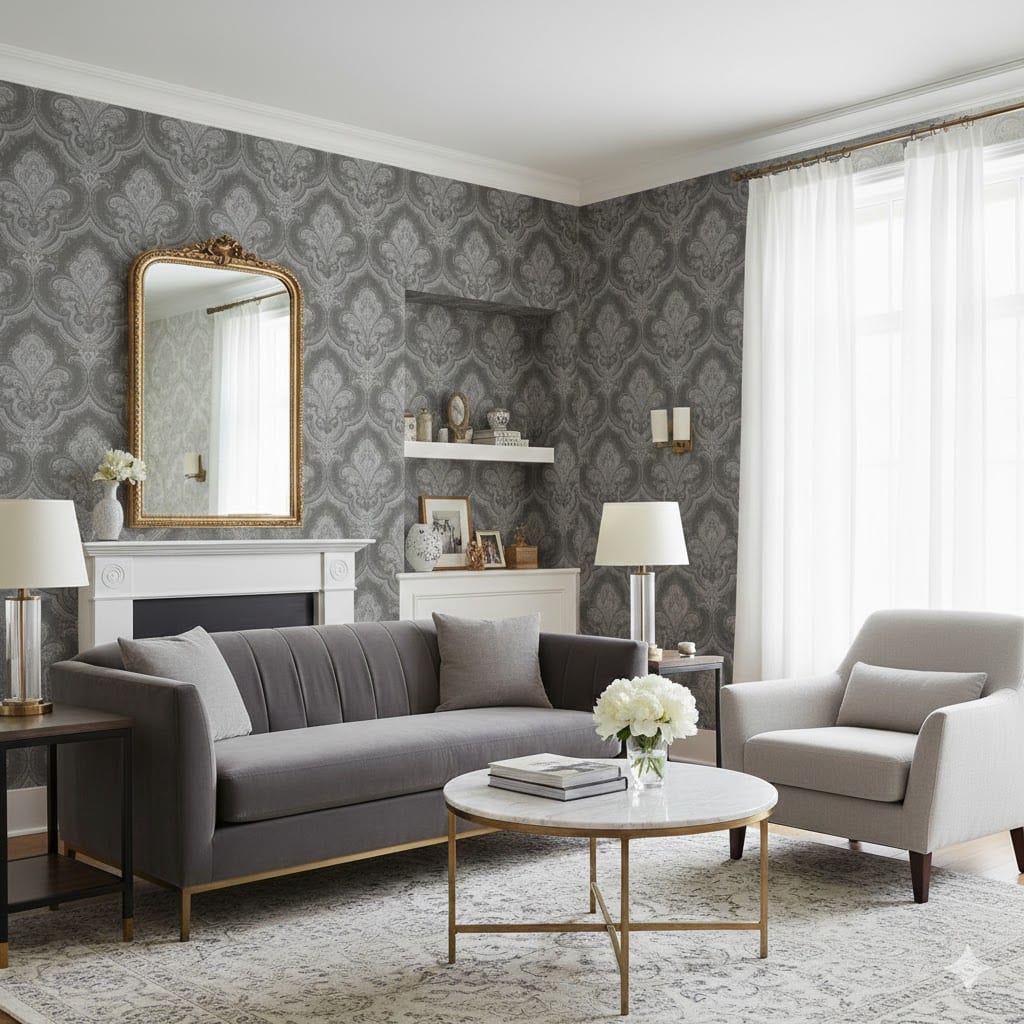 Designs Direct Traditional Damask Wallpaper
