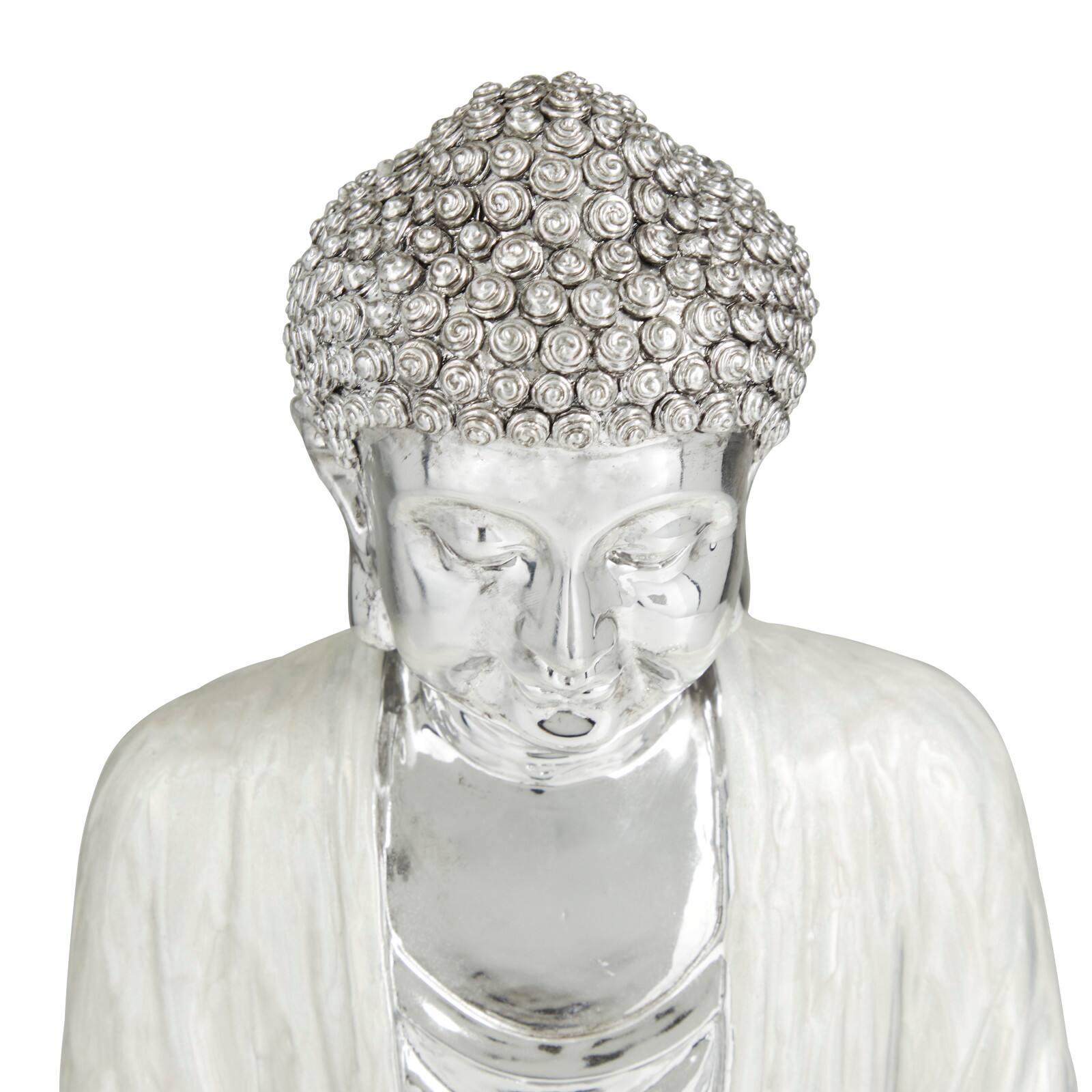 Silver Polystone Eclectic Sculpture, 16" x 12" x 9"