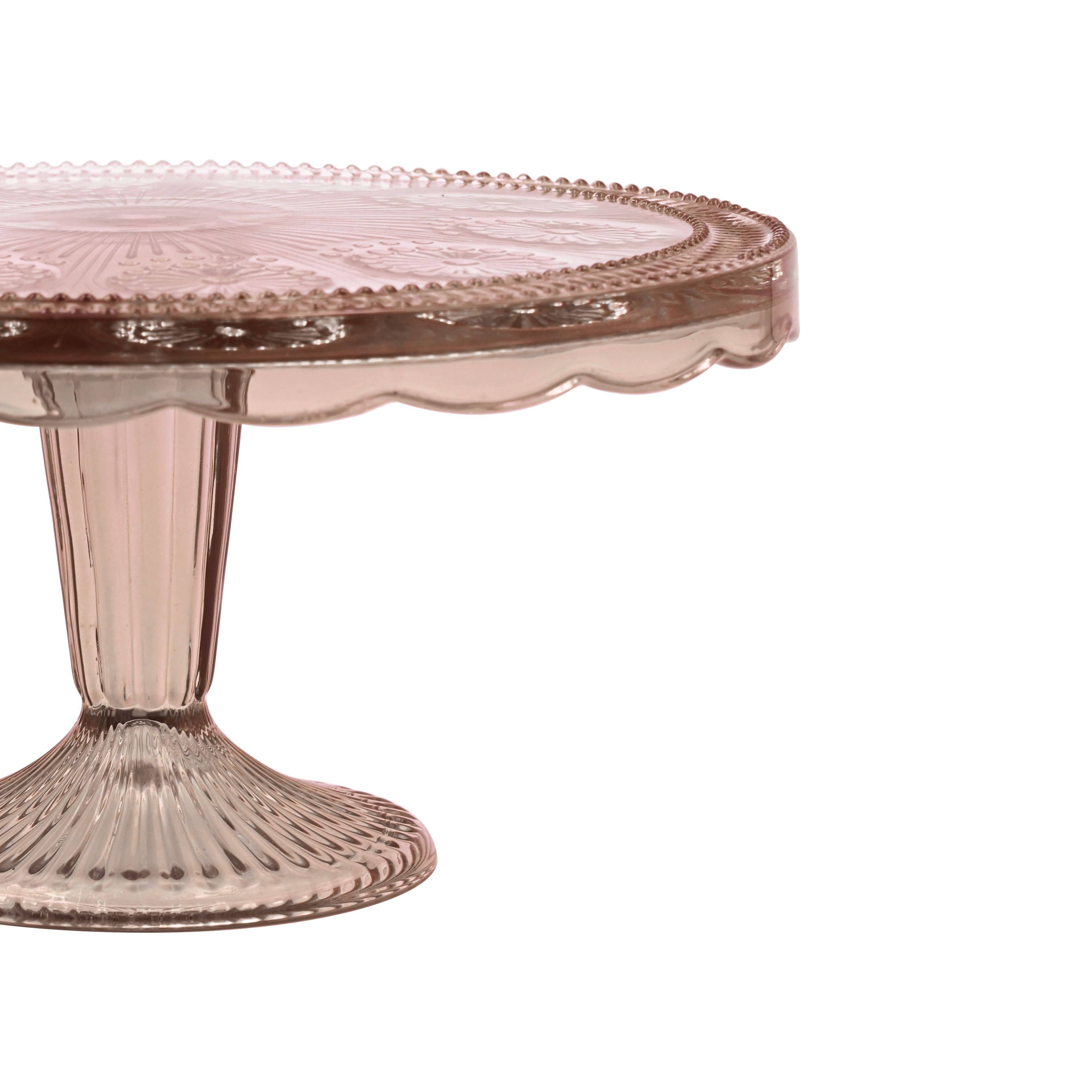 10" Pink Glass Cake Stand by Celebrate It™