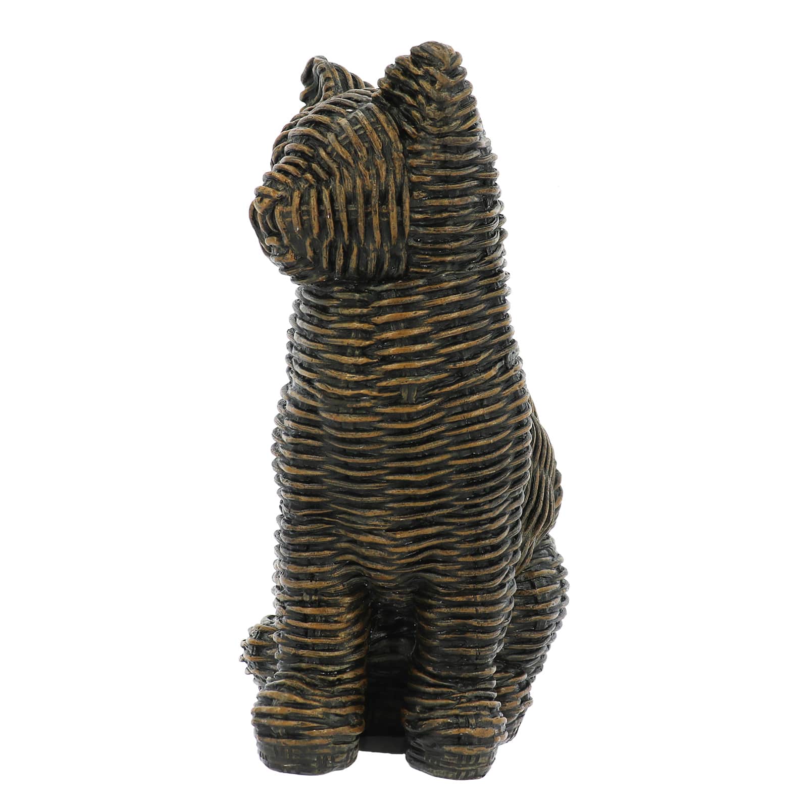 10.75" Rattan-Style Black Cat Tabletop Décor by Ashland®