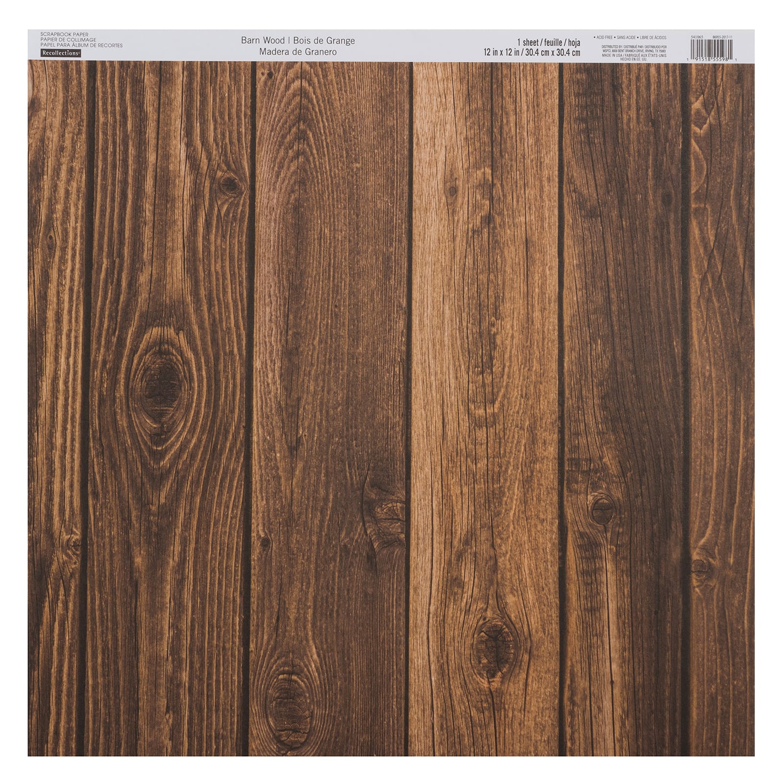 Barn Wood Scrapbook Paper by Recollections®, 12" x 12"
