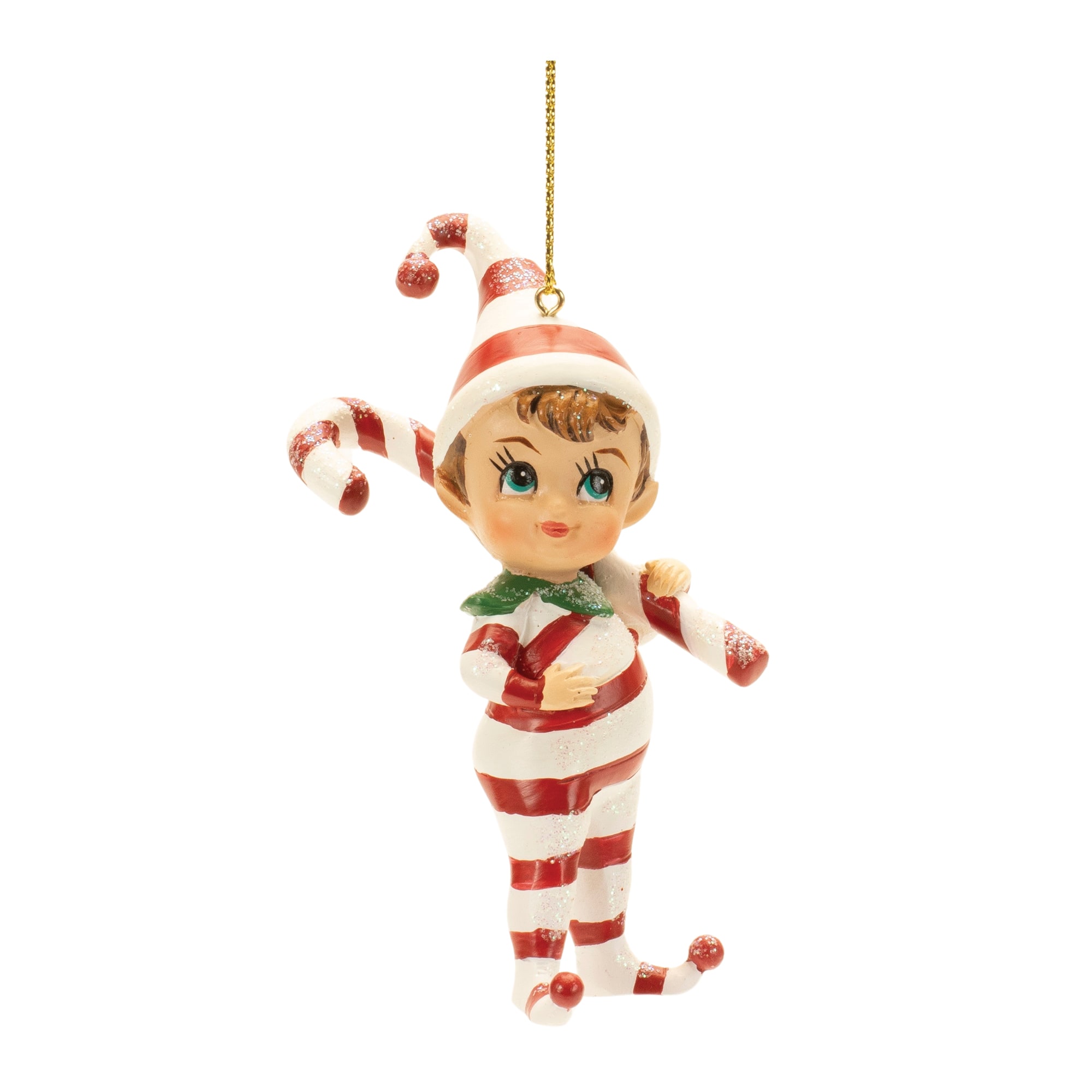 4.25" Santa's Jolly Elf Ornaments Set