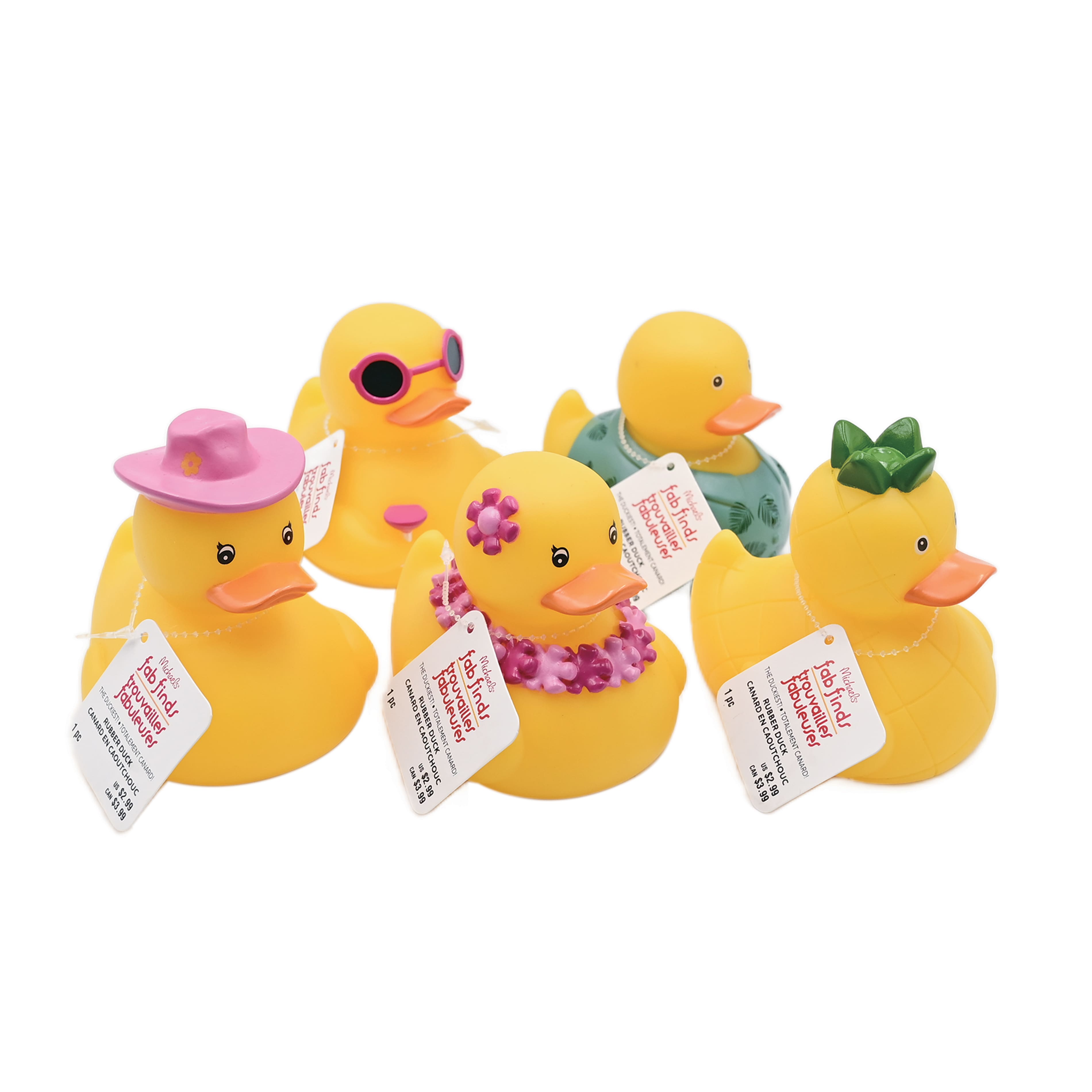 Assorted 4" Yellow Rubber Party Duck, 1pc. by Fab Finds