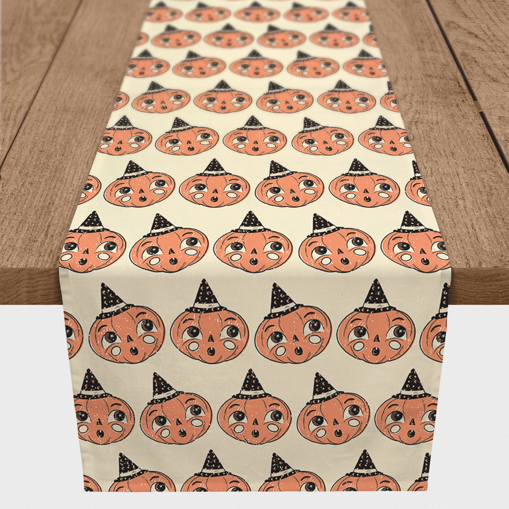 72" Retro Pumpkin Poly Twill Table Runner