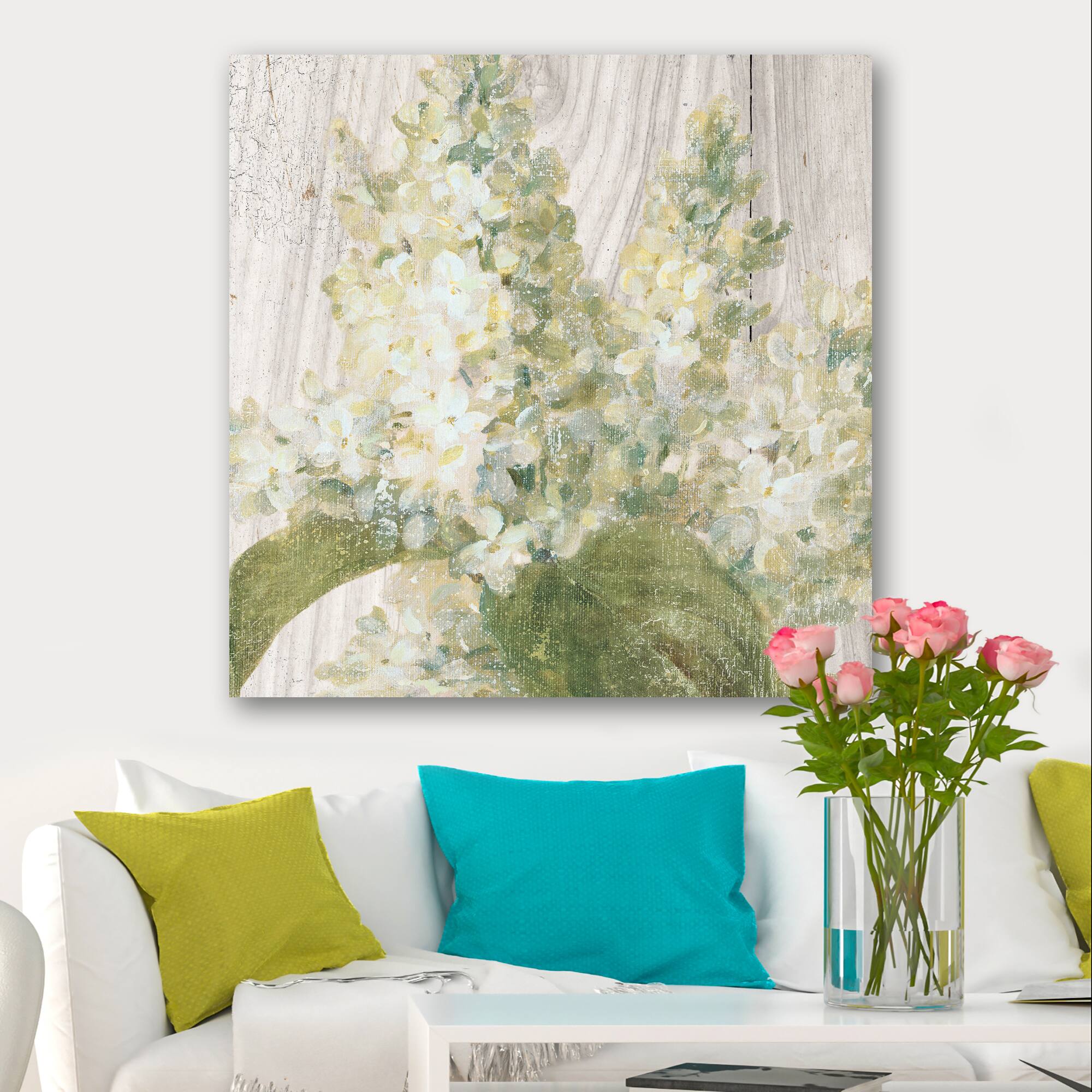 Designart - Goauche Green Flower II - Cabin & Lodge Canvas Art