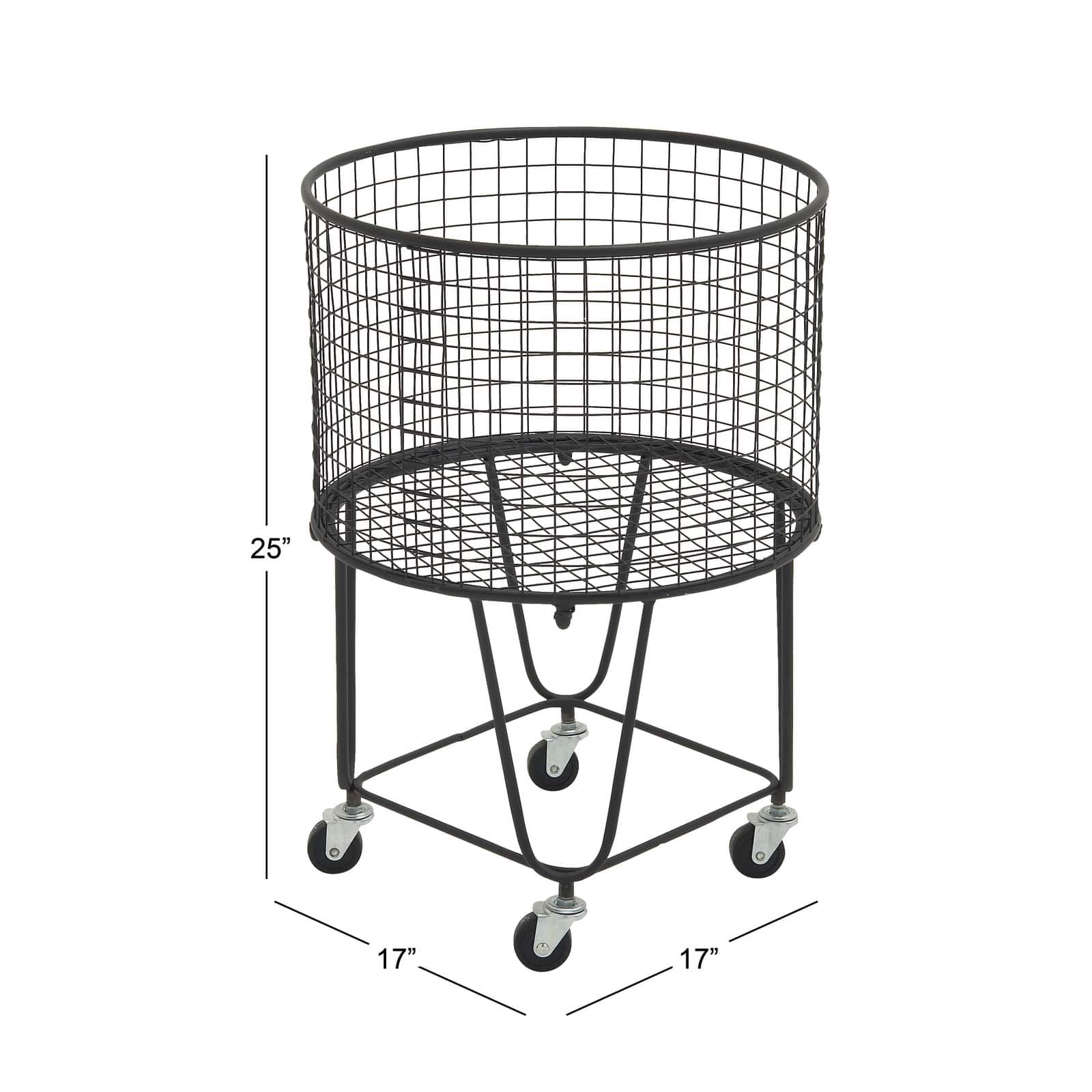 CosmoLiving by Cosmopolitan 24" Black Industrial Metal Storage Cart