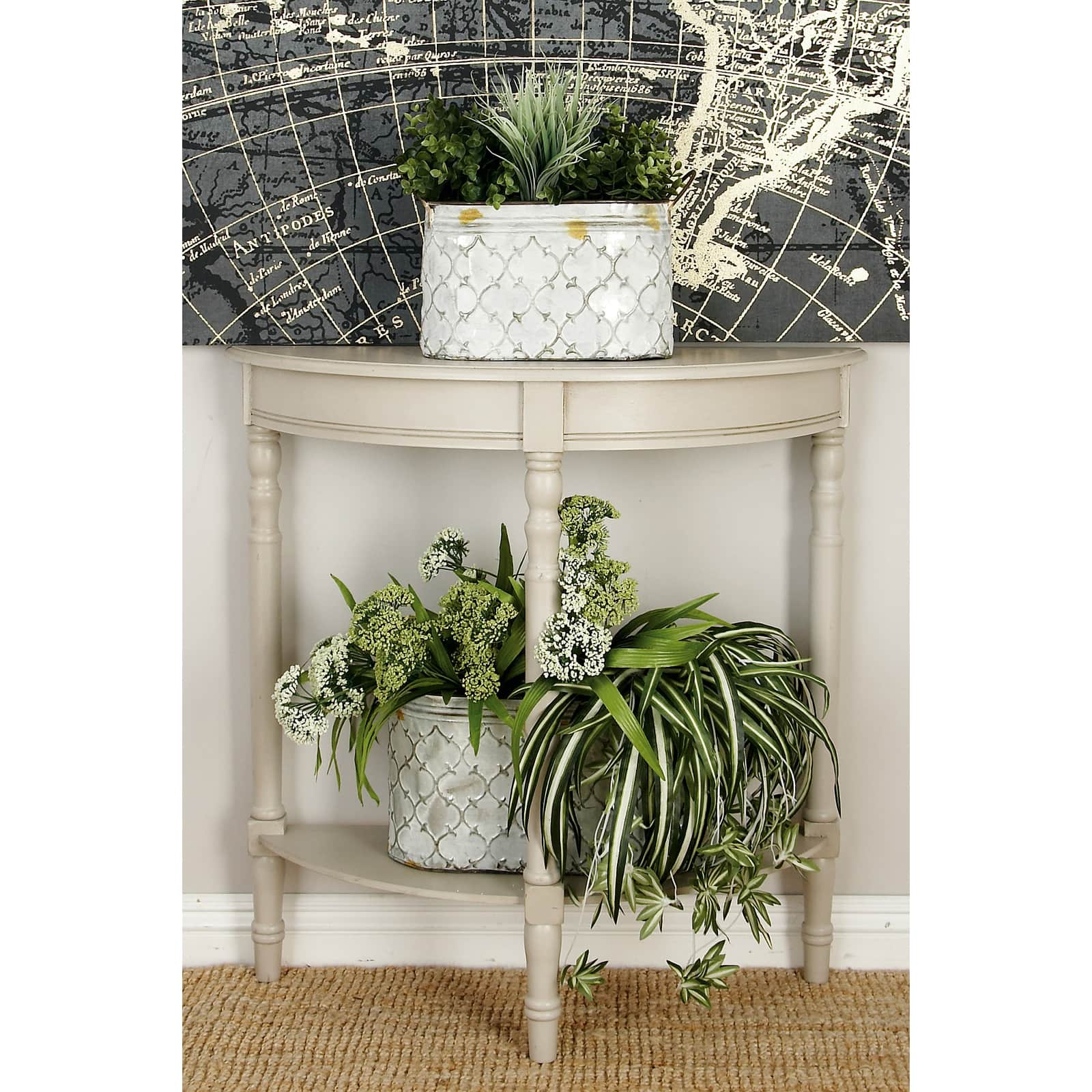 32" Light Gray Traditional Wooden Console Table