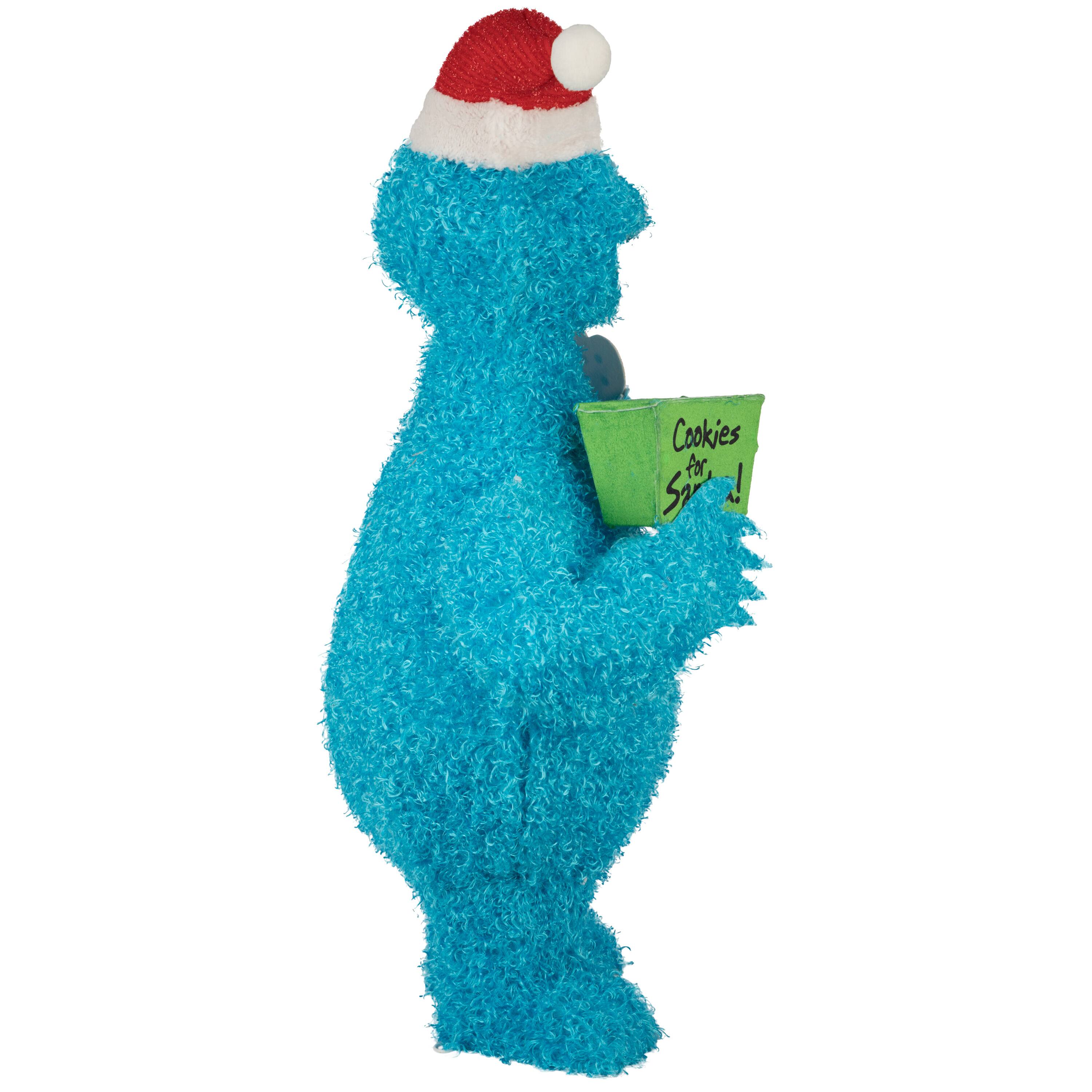 32" Pre-Lit Sesame Street Cookie Monster 3D Christmas Tinsel Sculpture Christmas Décor