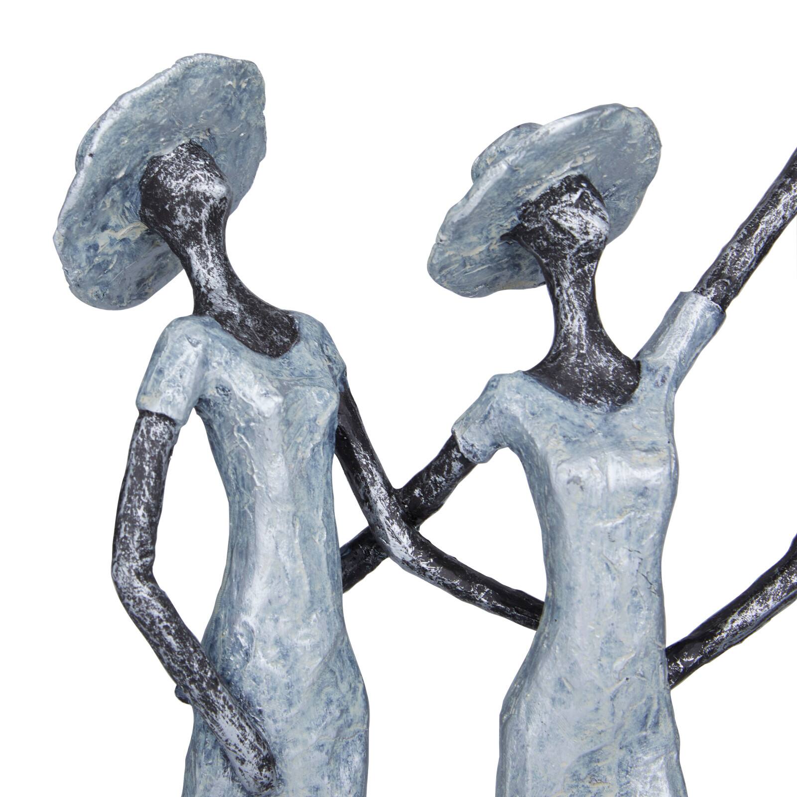 Grey Polystone Traditional Sculpture, Ladies 13" x 15" x 4"