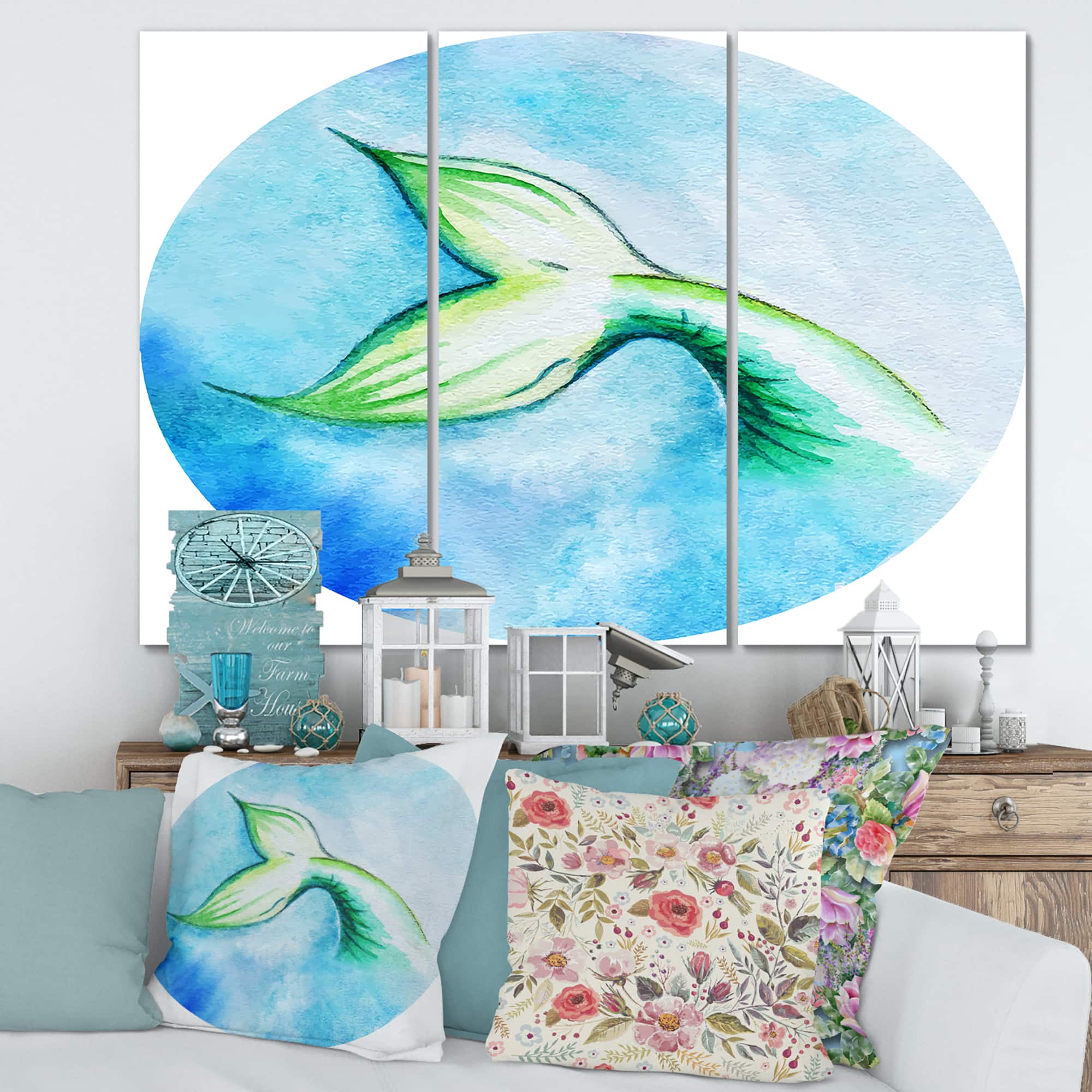 Designart - Mermaid Fish Tail - Nautical & Coastal Canvas Wall Art Print