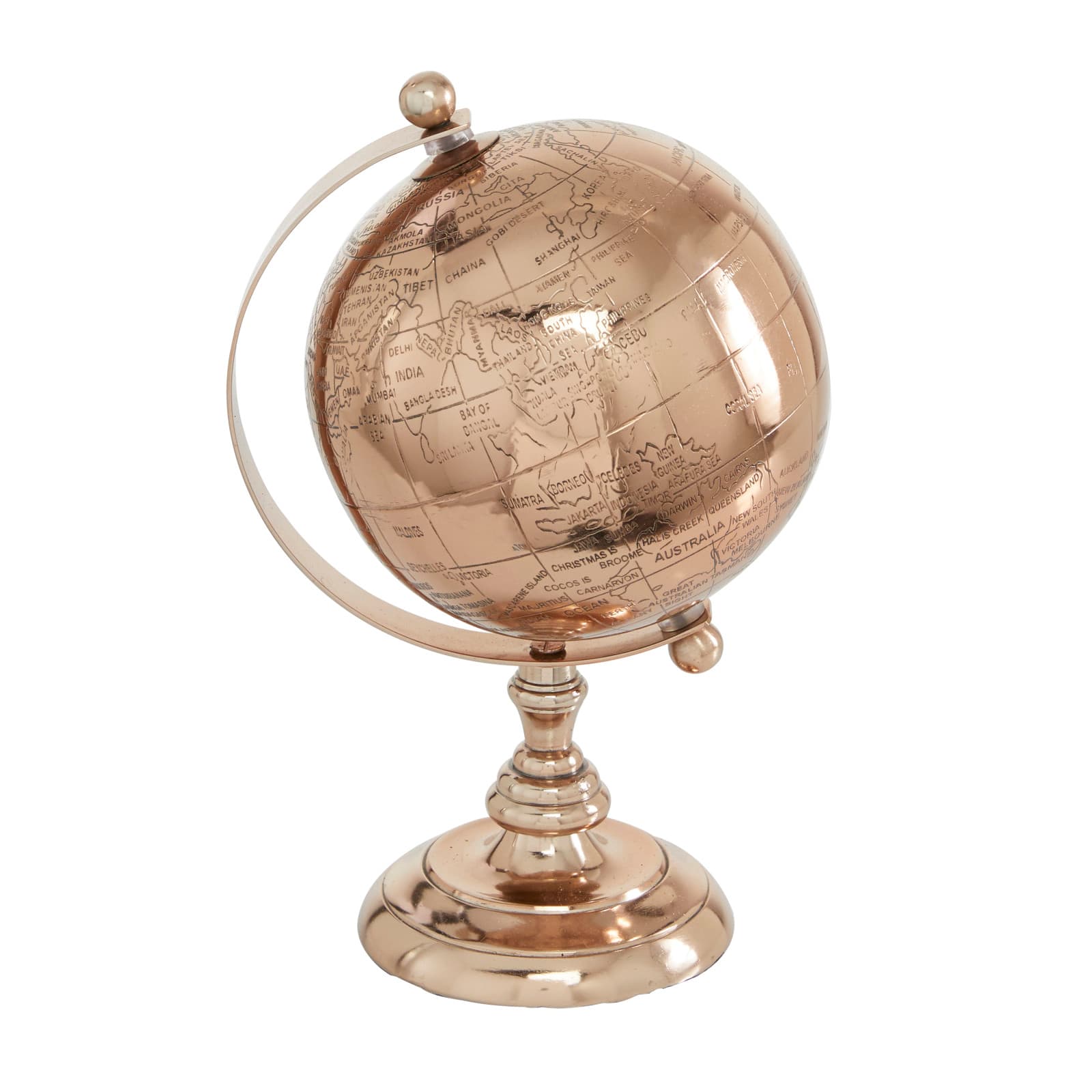 10" Rose Gold Aluminum Traditional Globe