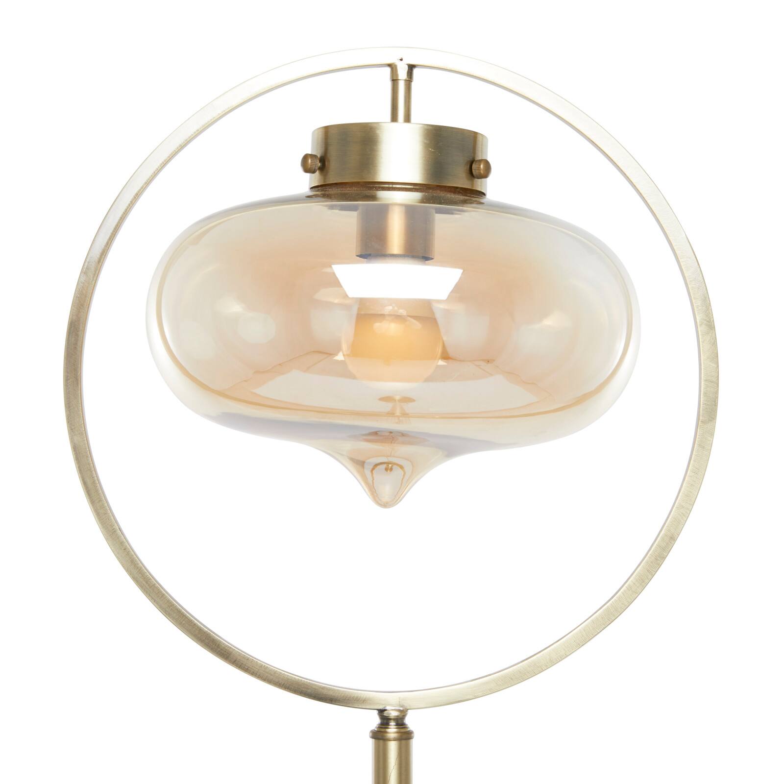 Gold Iron Contemporary Floor Lamp, 14" x 14" x 9"